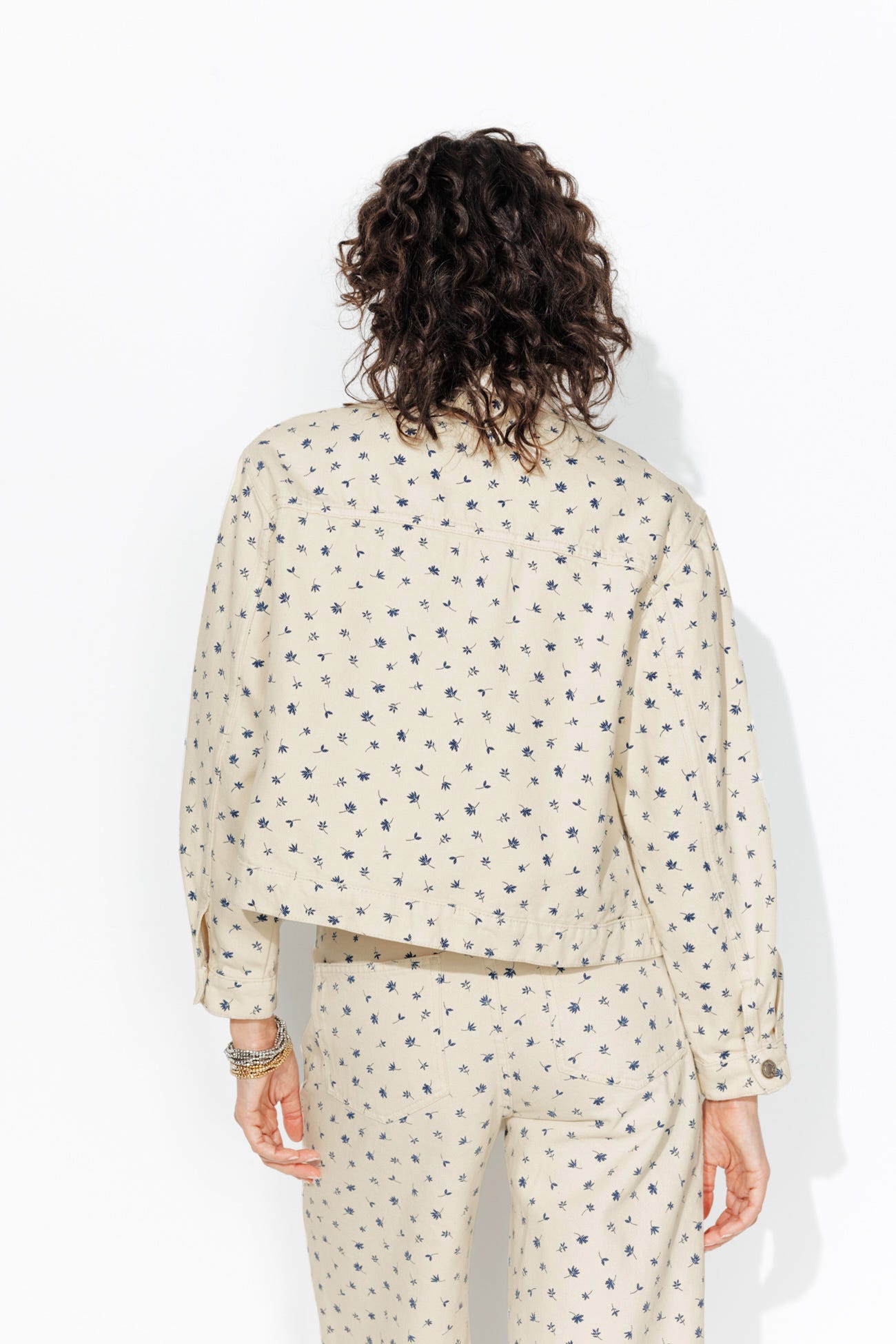 Veste trucker à fleurs Femme