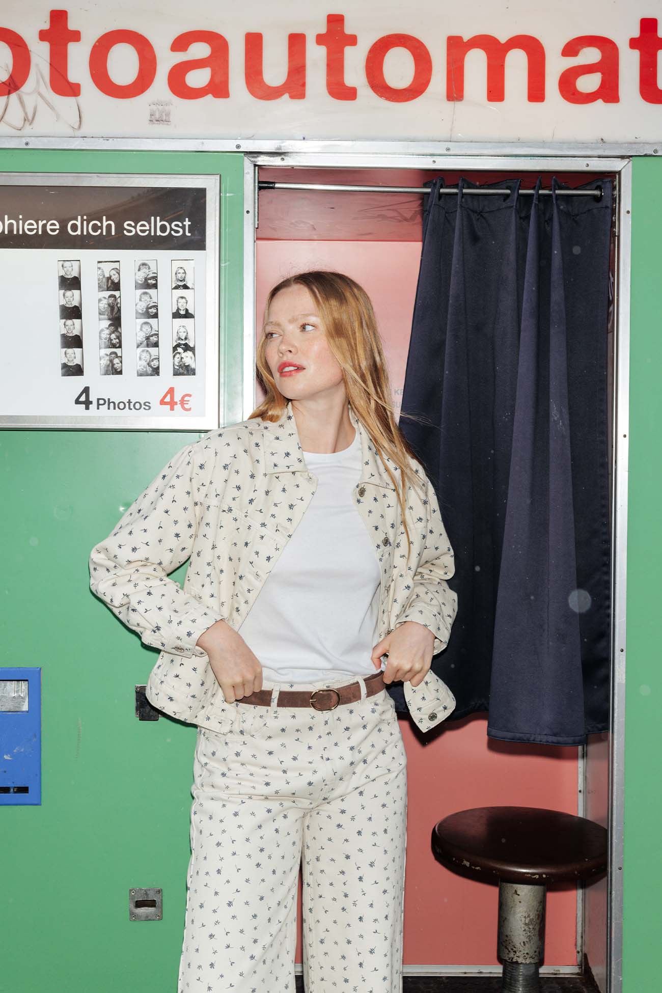 Veste trucker à fleurs Femme