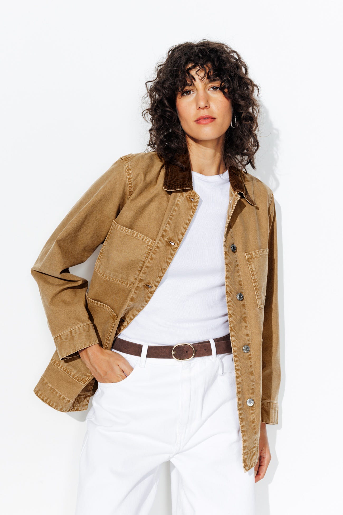 Veste en toile délavée Femme
