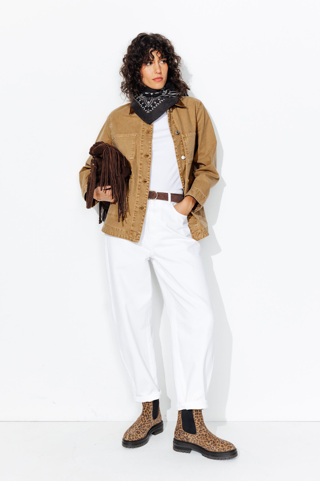Veste en toile délavé Femme