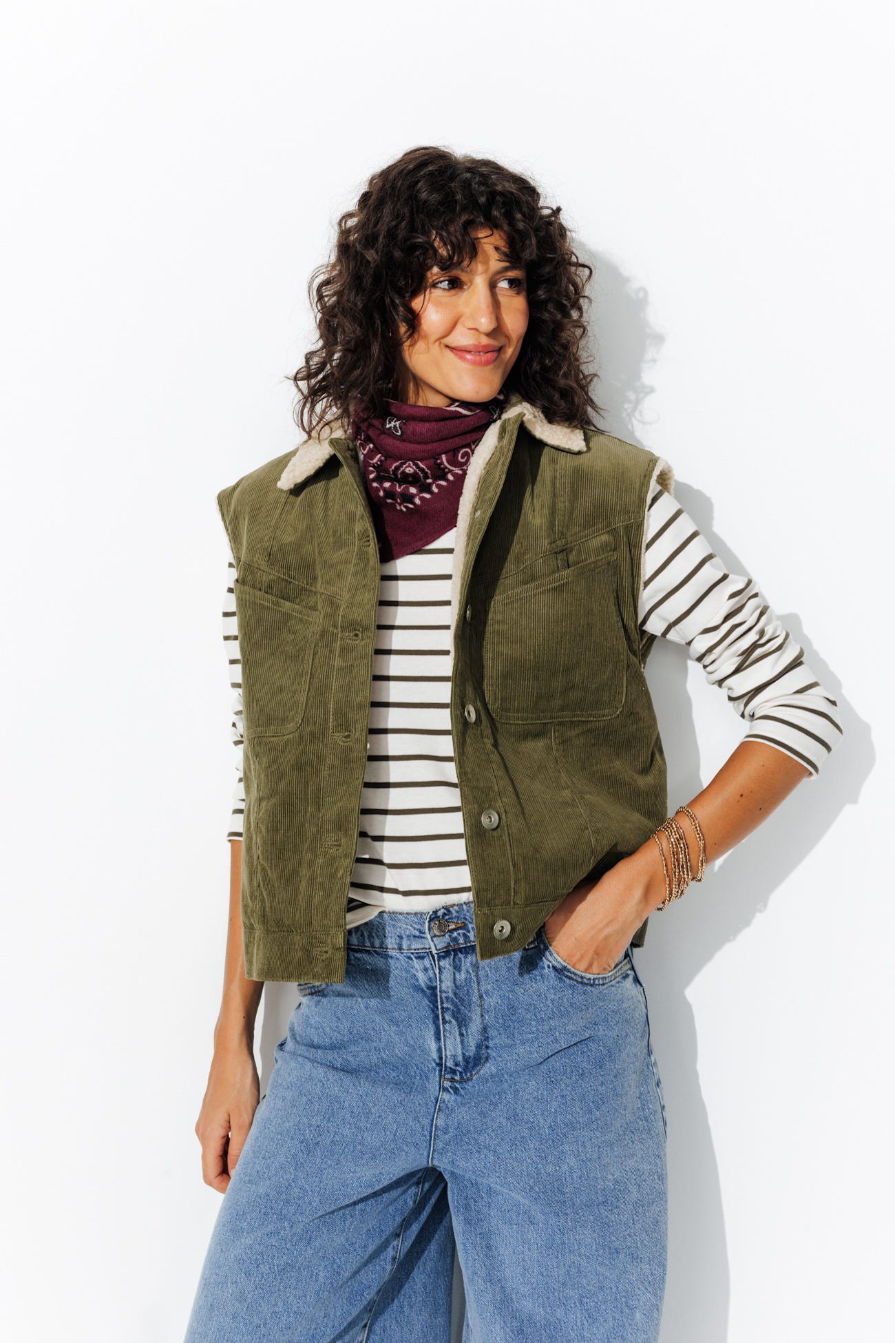 Veste sans manches velours