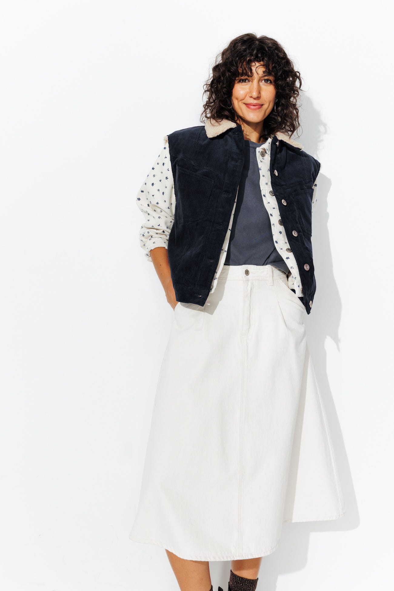 Veste sans manches velours