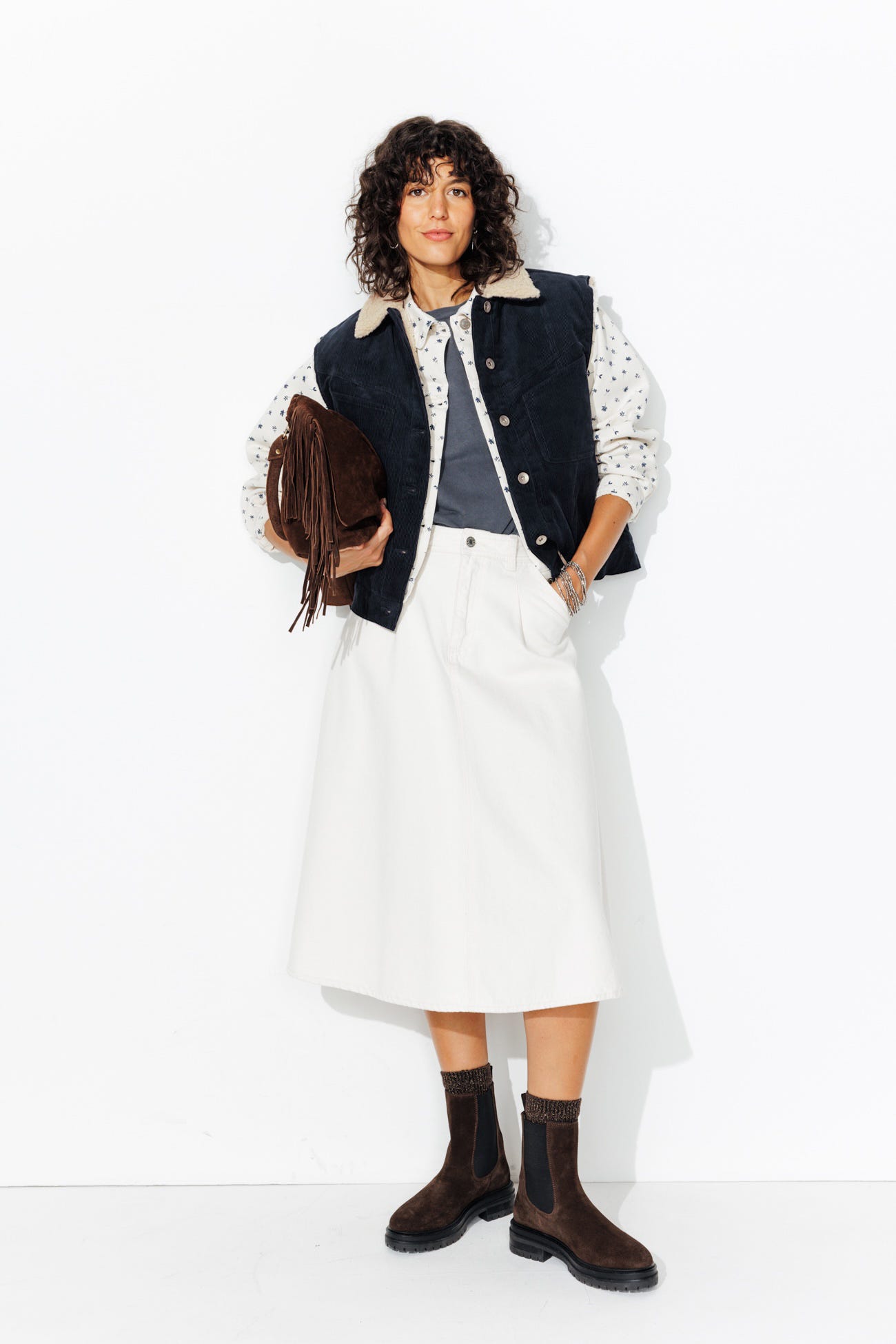 Veste sans manches velours