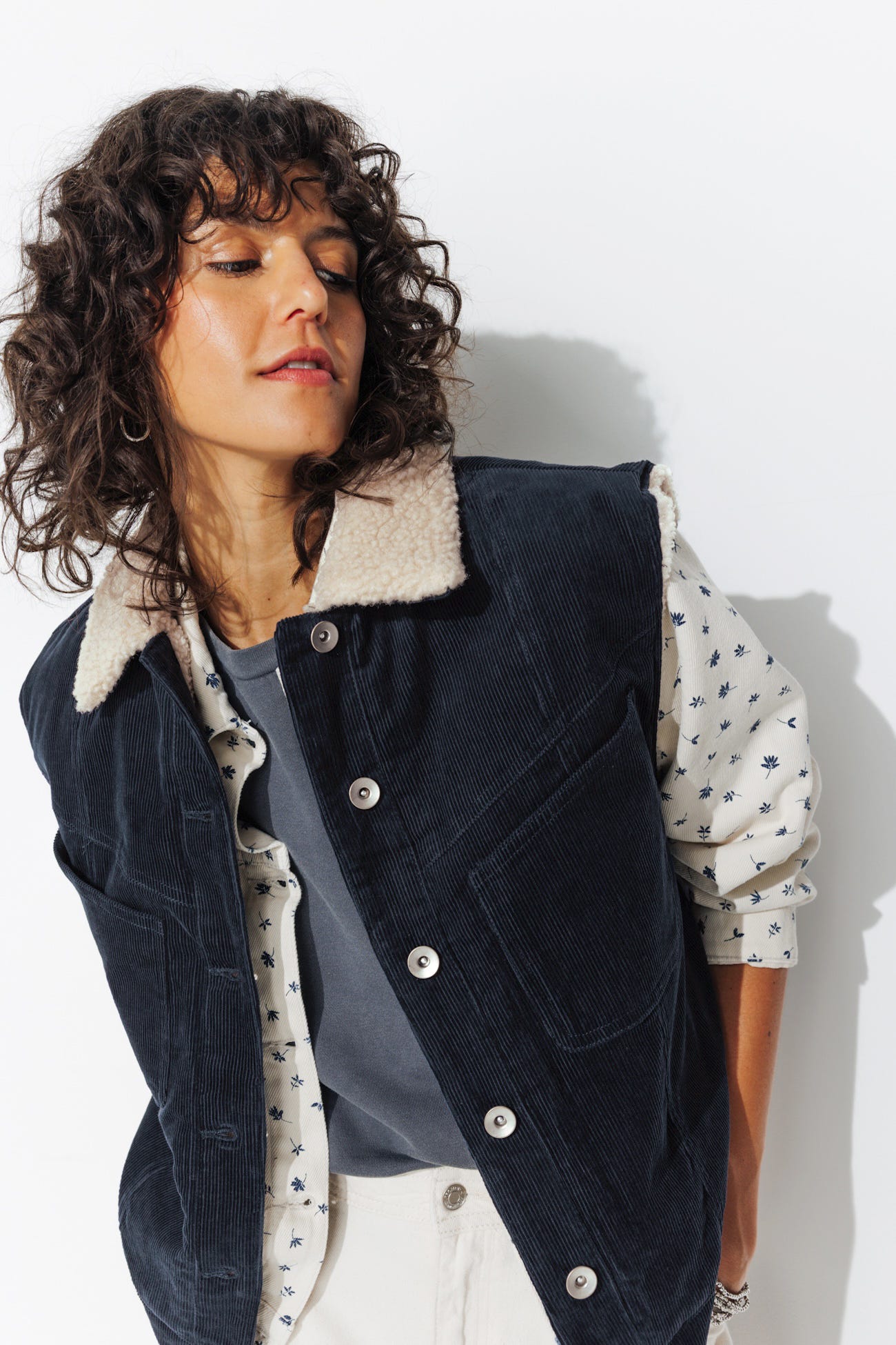 Veste sans manches velours