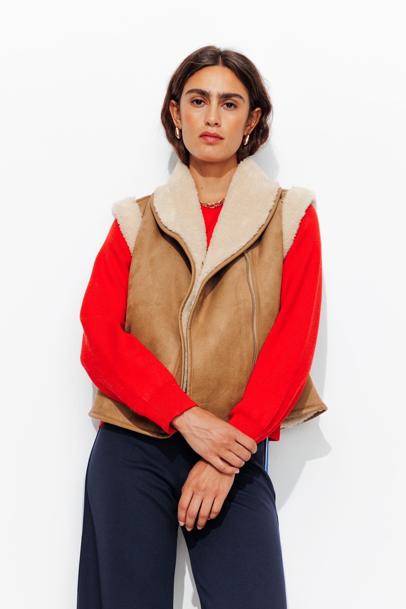 Veste en moumoute retournée