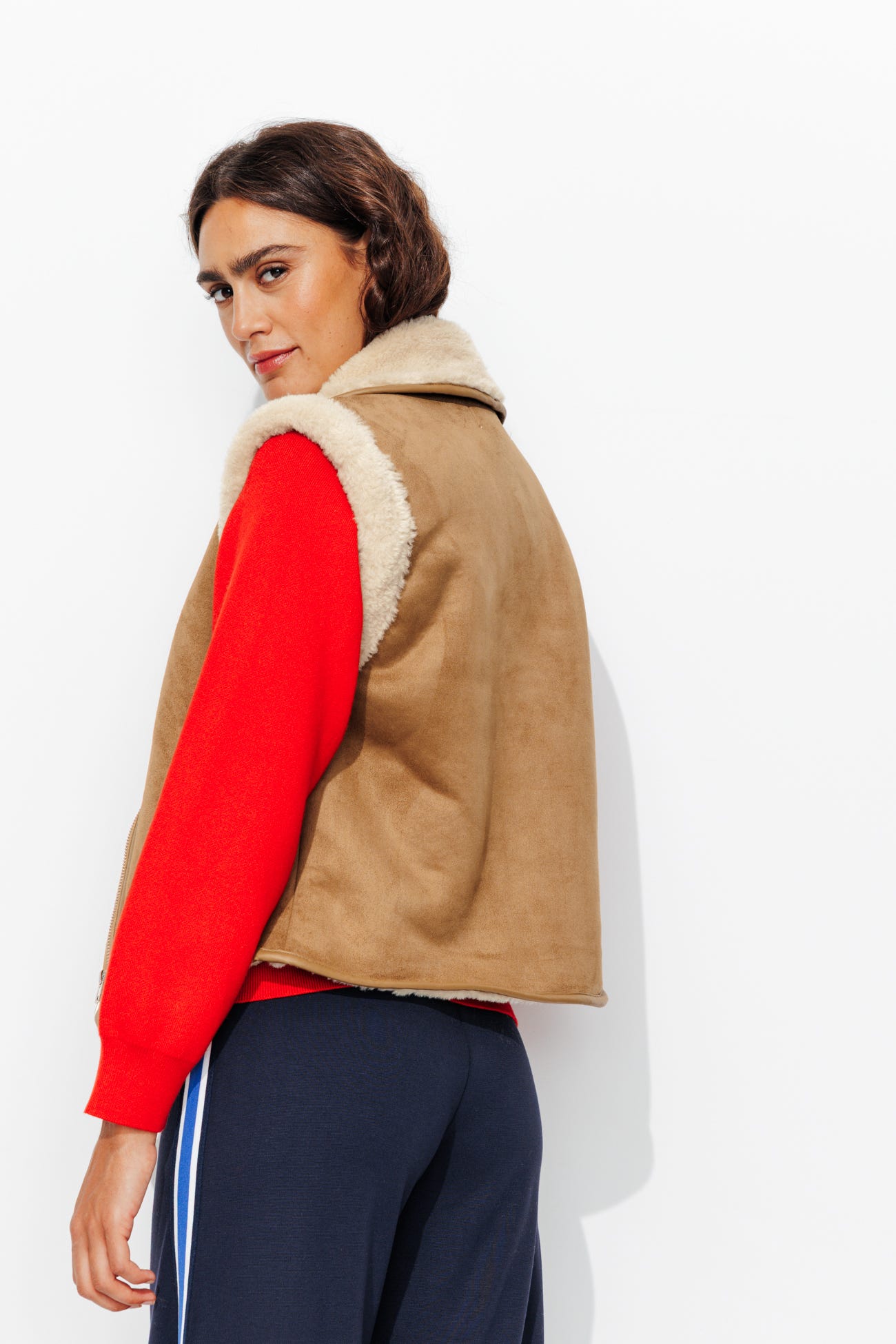 Veste en moumoute retournée