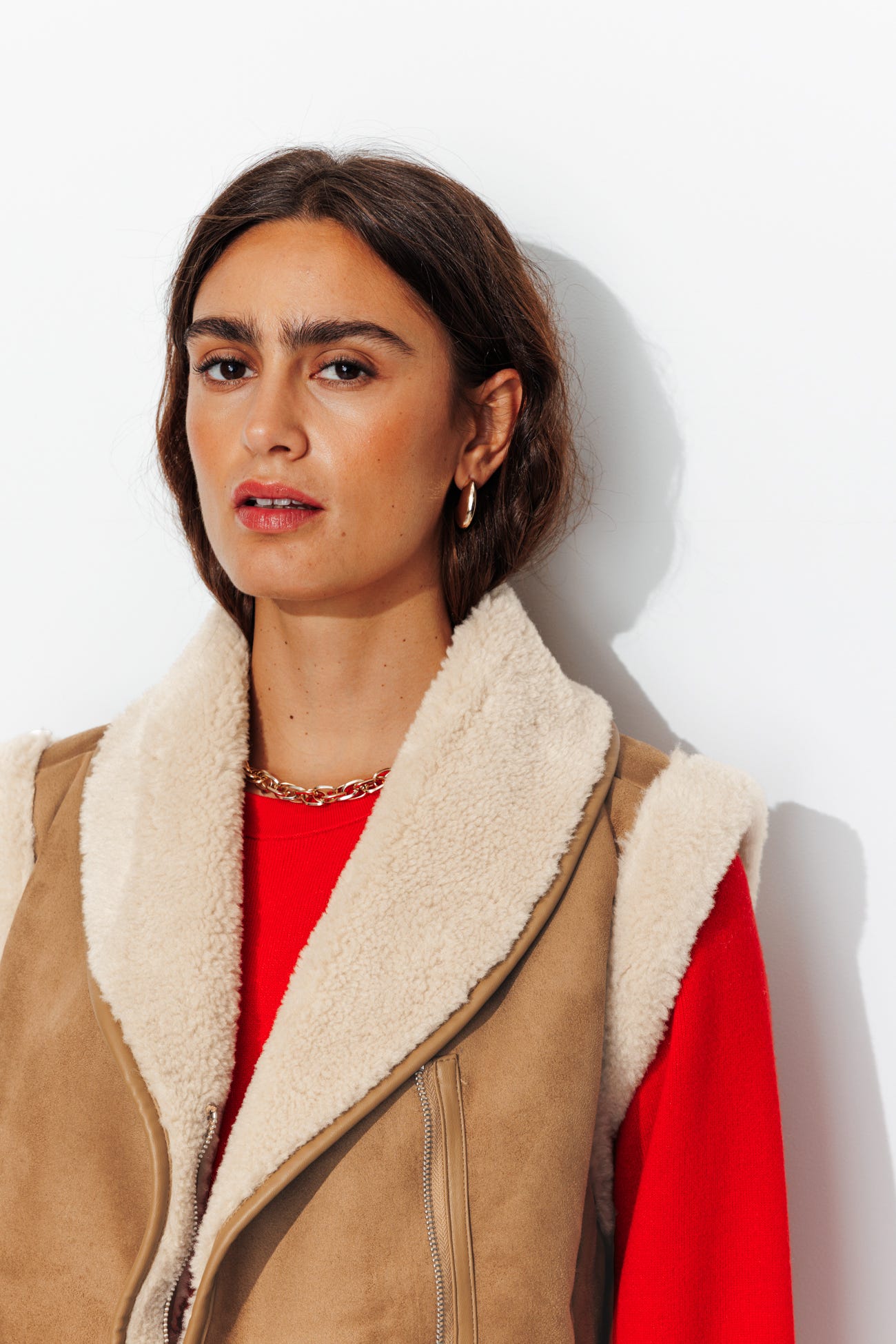 Veste en moumoute retournée