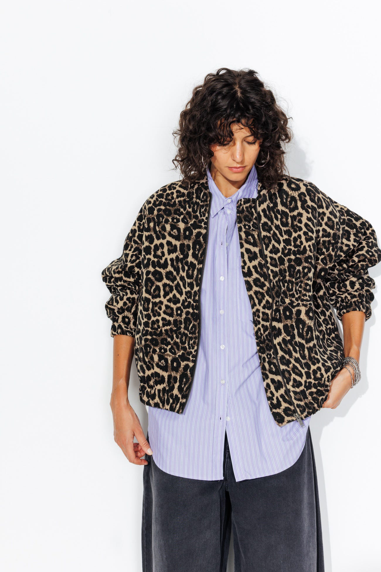 Blouson bomber léopard