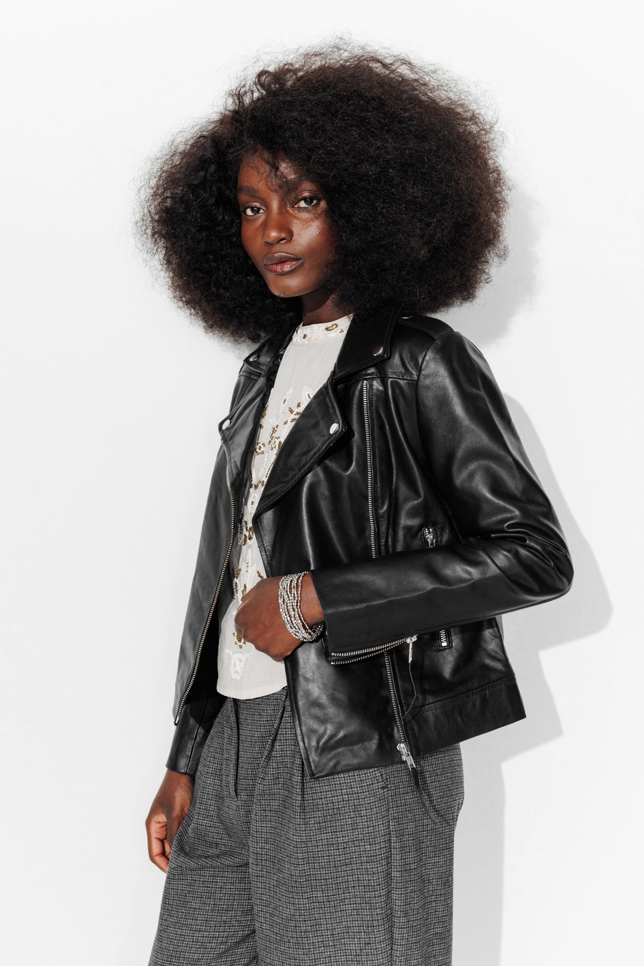 Blouson en cuir Femme
