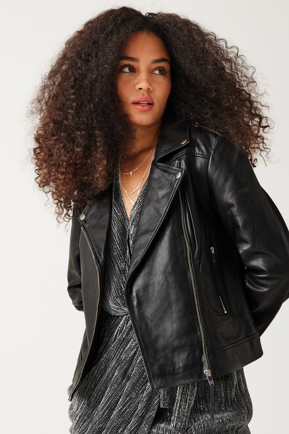 Blouson en cuir Femme