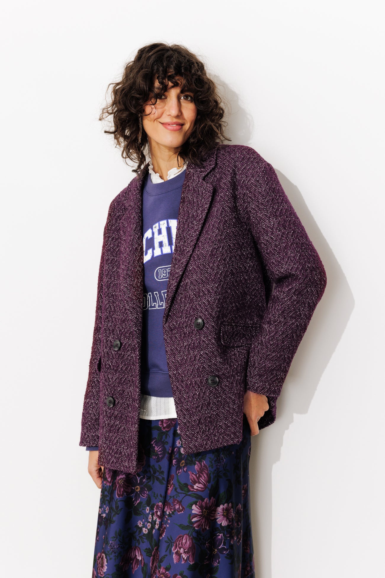 Tweed jacket - Multicolour print