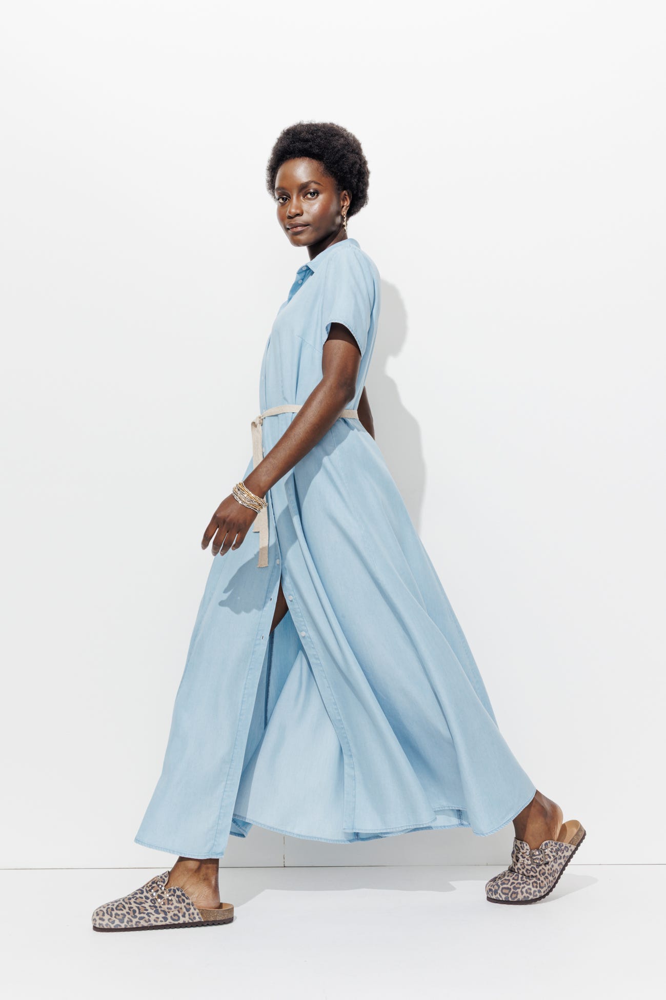 Langes Hemdblusenkleid