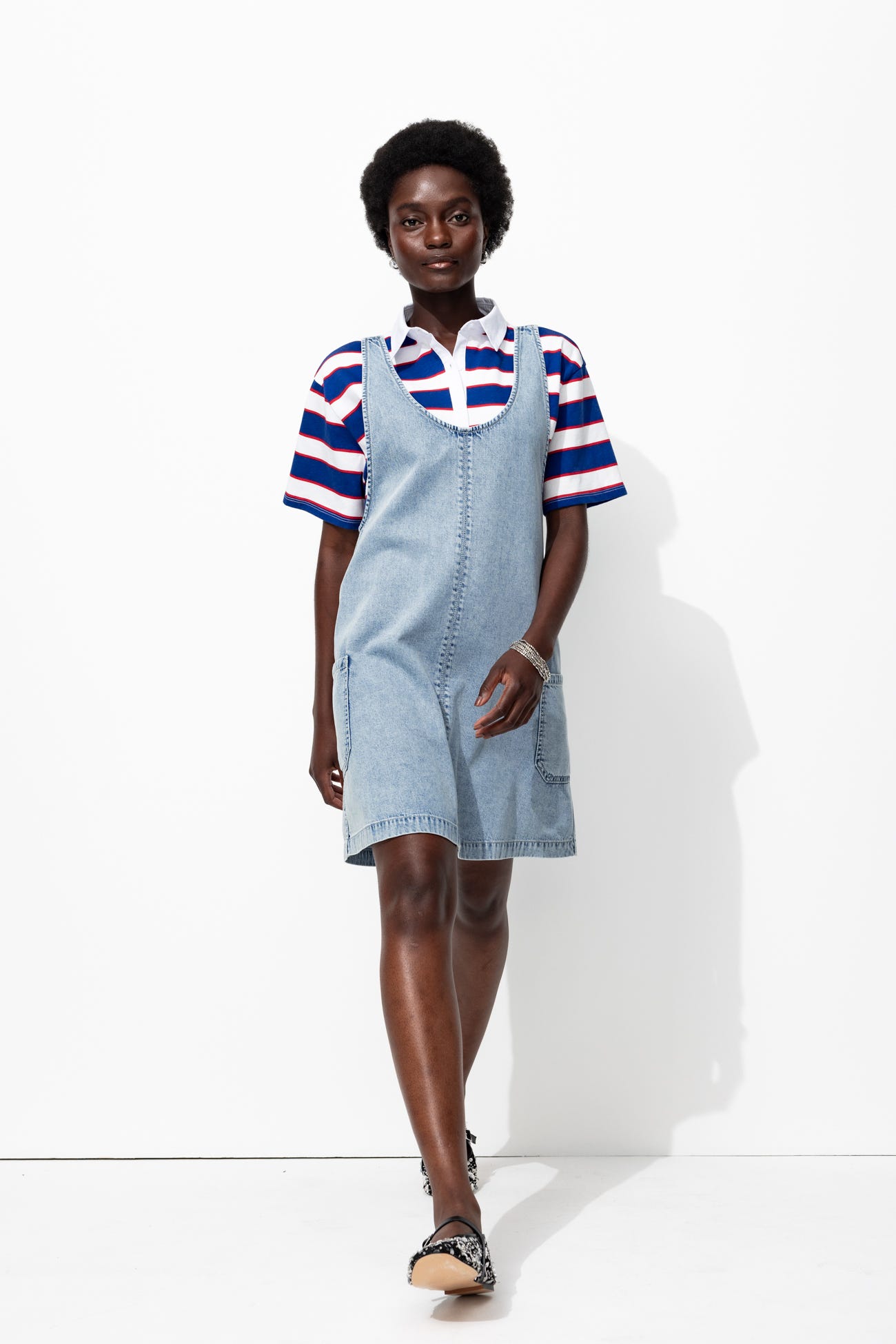 Robe-salopette en jean Femme
