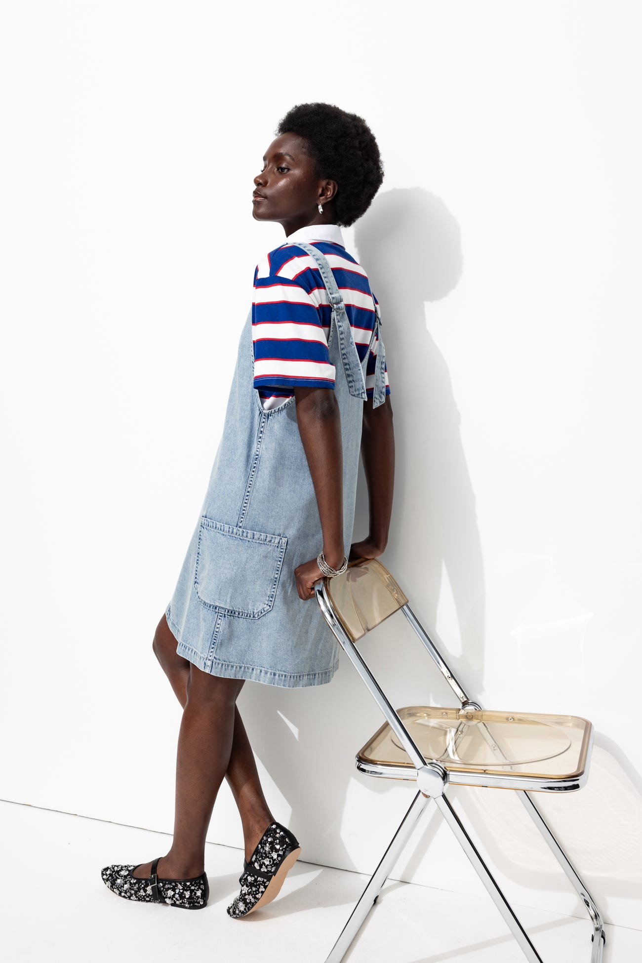Robe-salopette en jean Femme