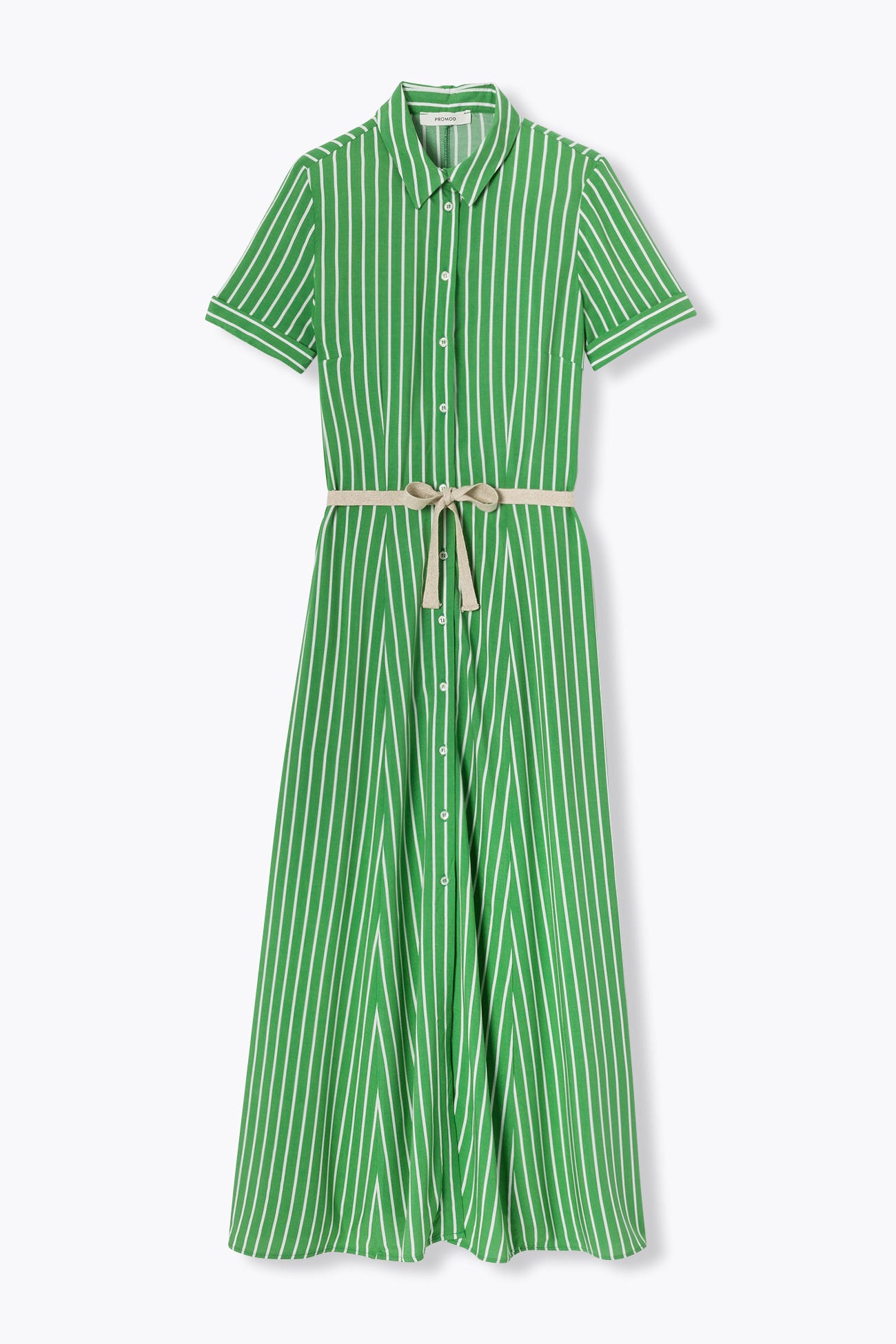 Longue robe-chemise rayée