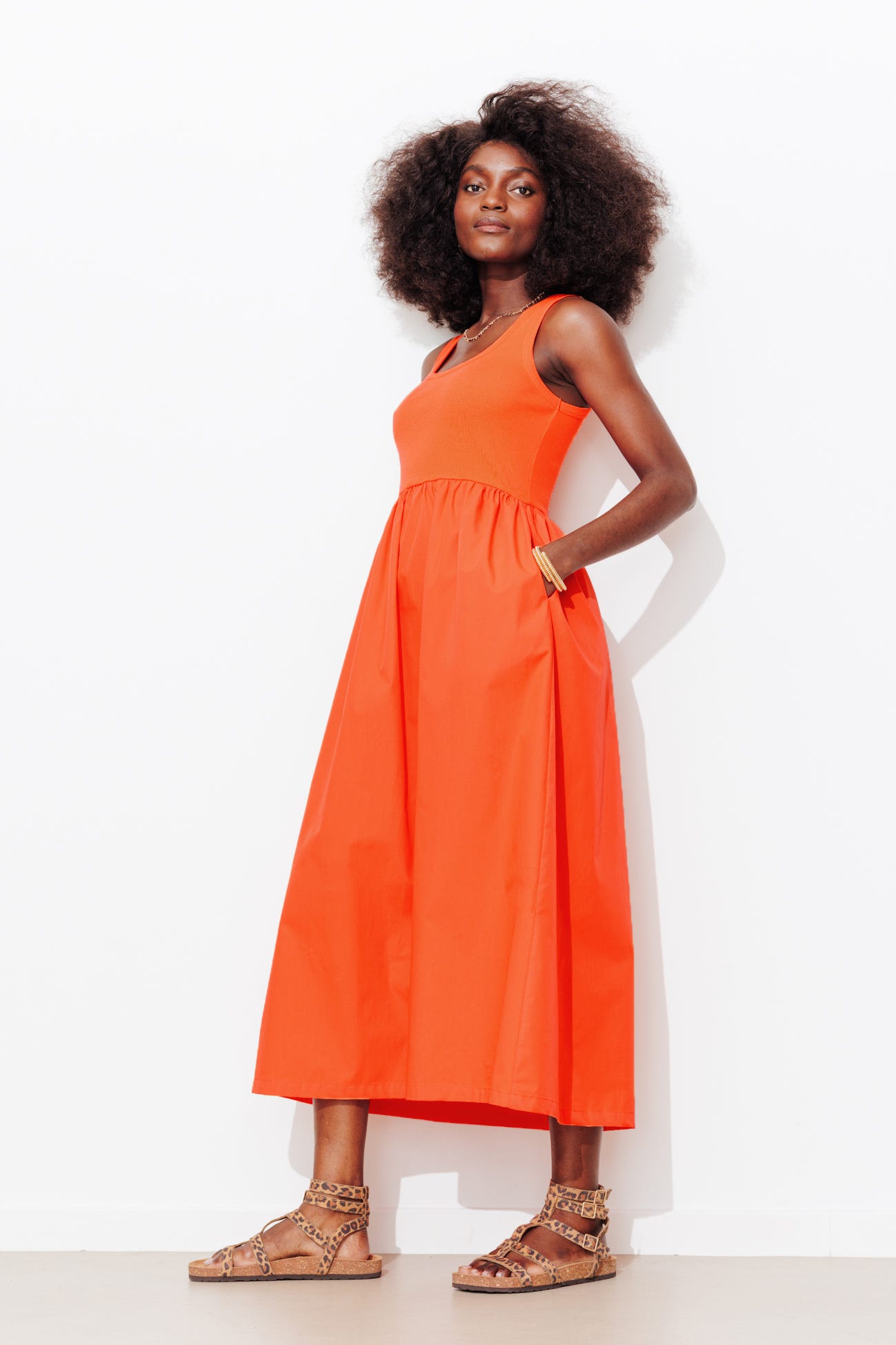 Robe-débardeur en coton Femme