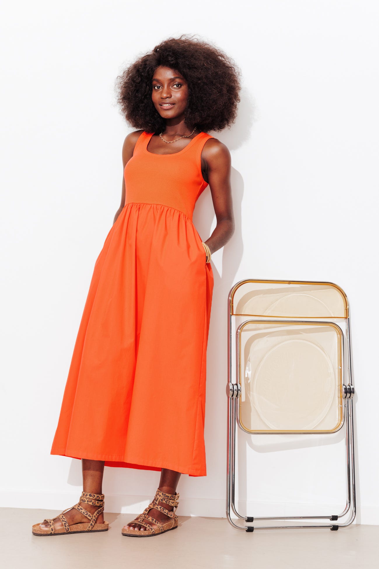 Robe-débardeur en coton Femme