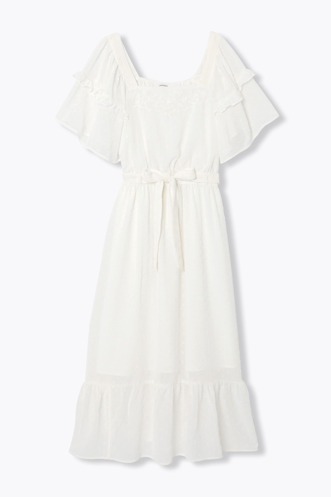 Robe mid brodée plumetis