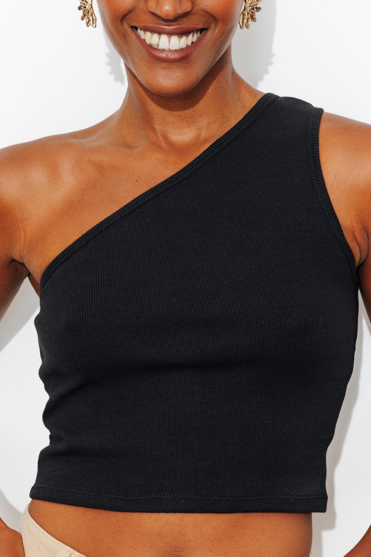 Ribbed jersey crop top
