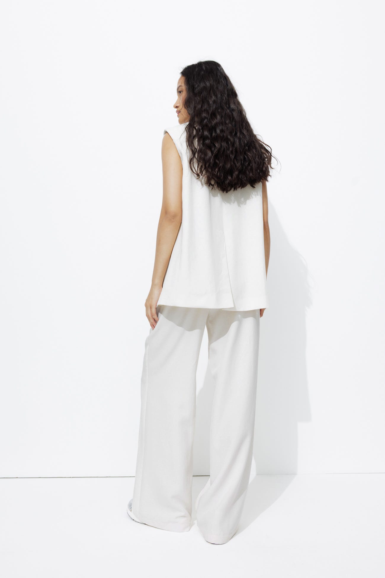 Pantalon large taille haute