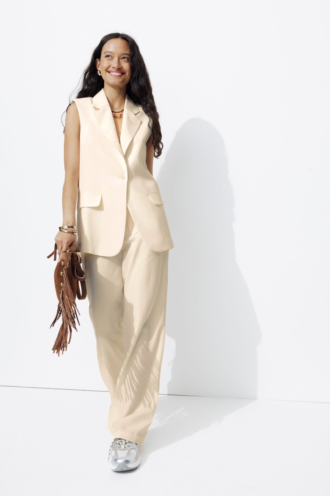 High-rise wideleg trousers