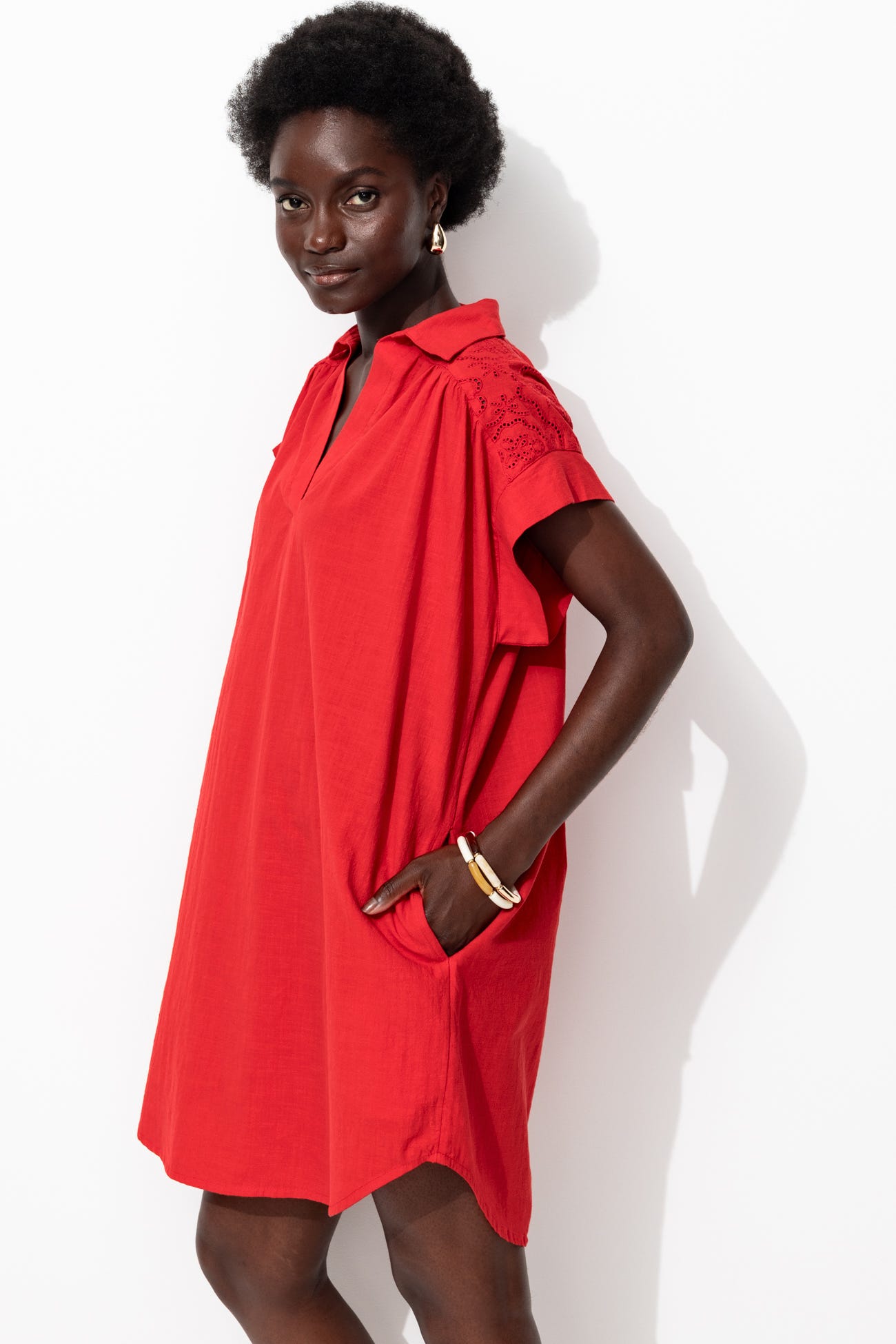 Robe-tunique broderie anglaise