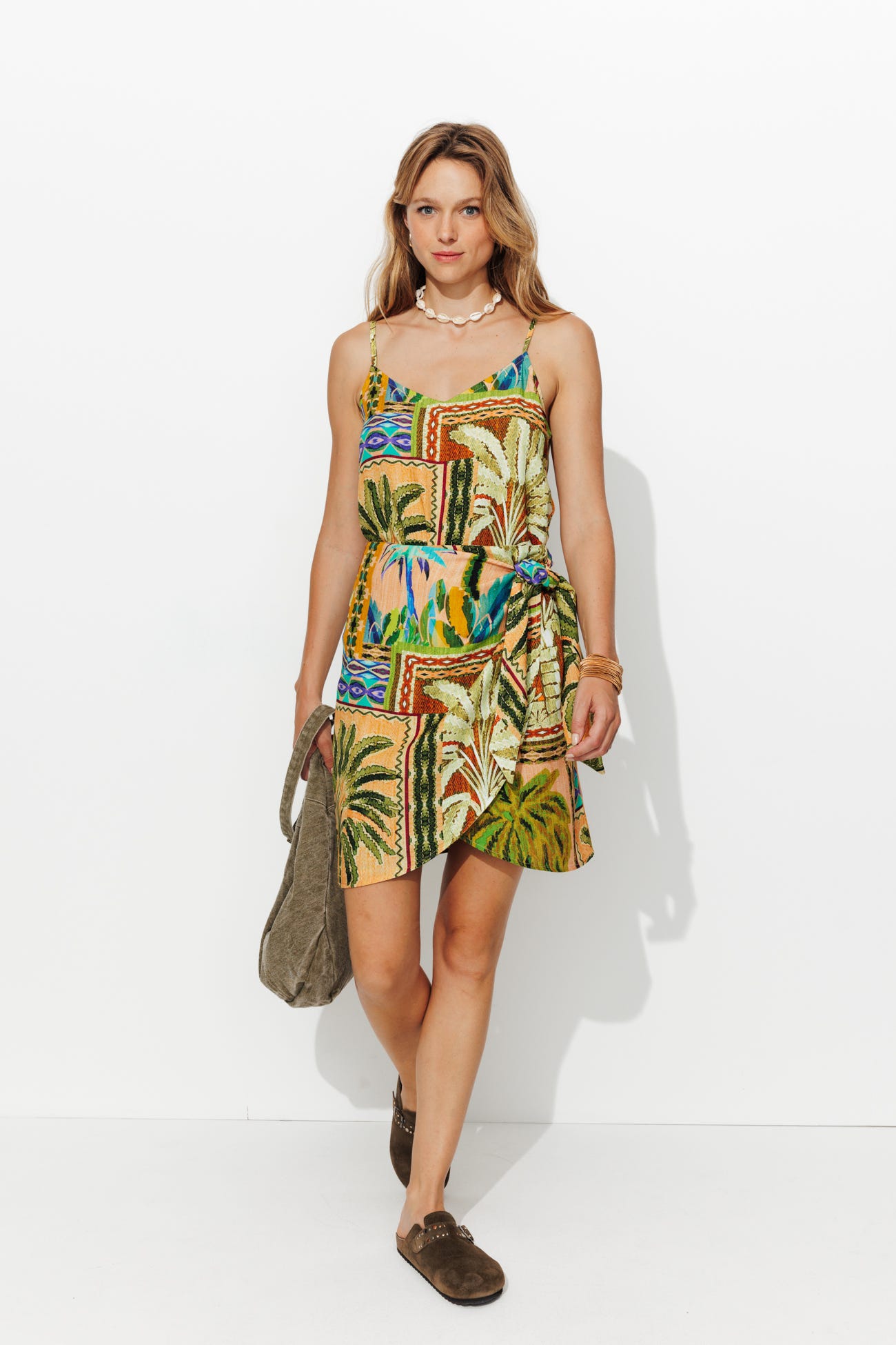 Strappy patterned top