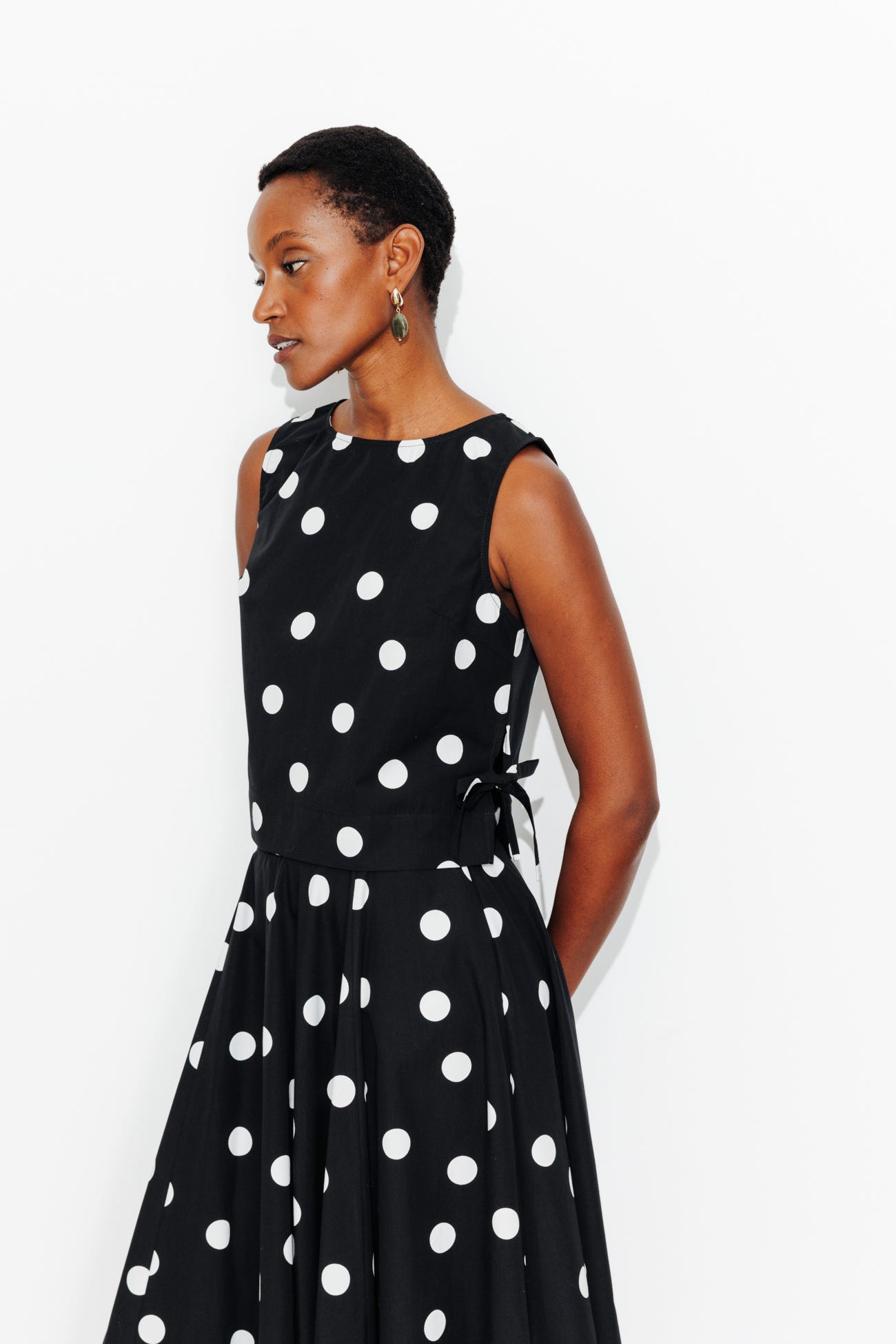 Top à bretelles à pois Femme