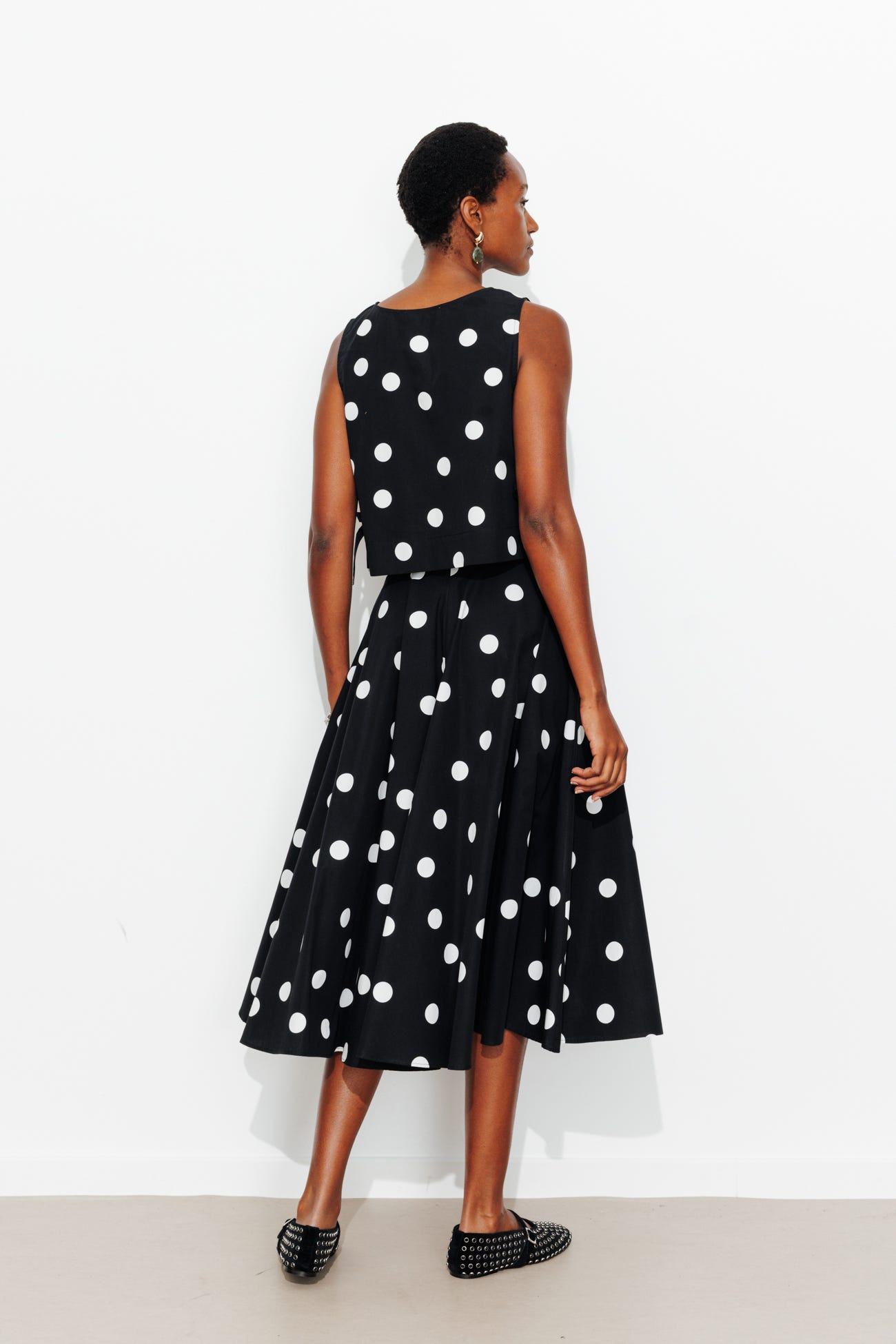 Top à bretelles à pois Femme