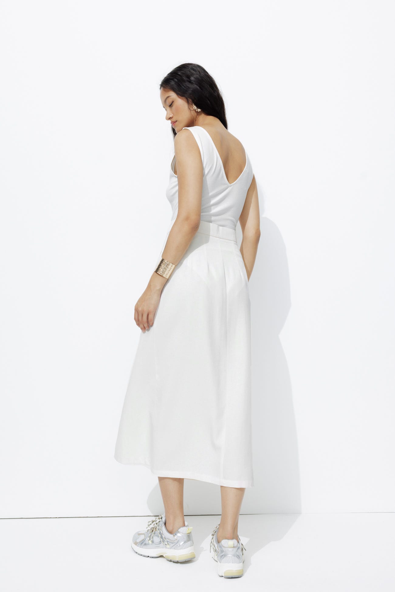Jupe midi fendue Femme