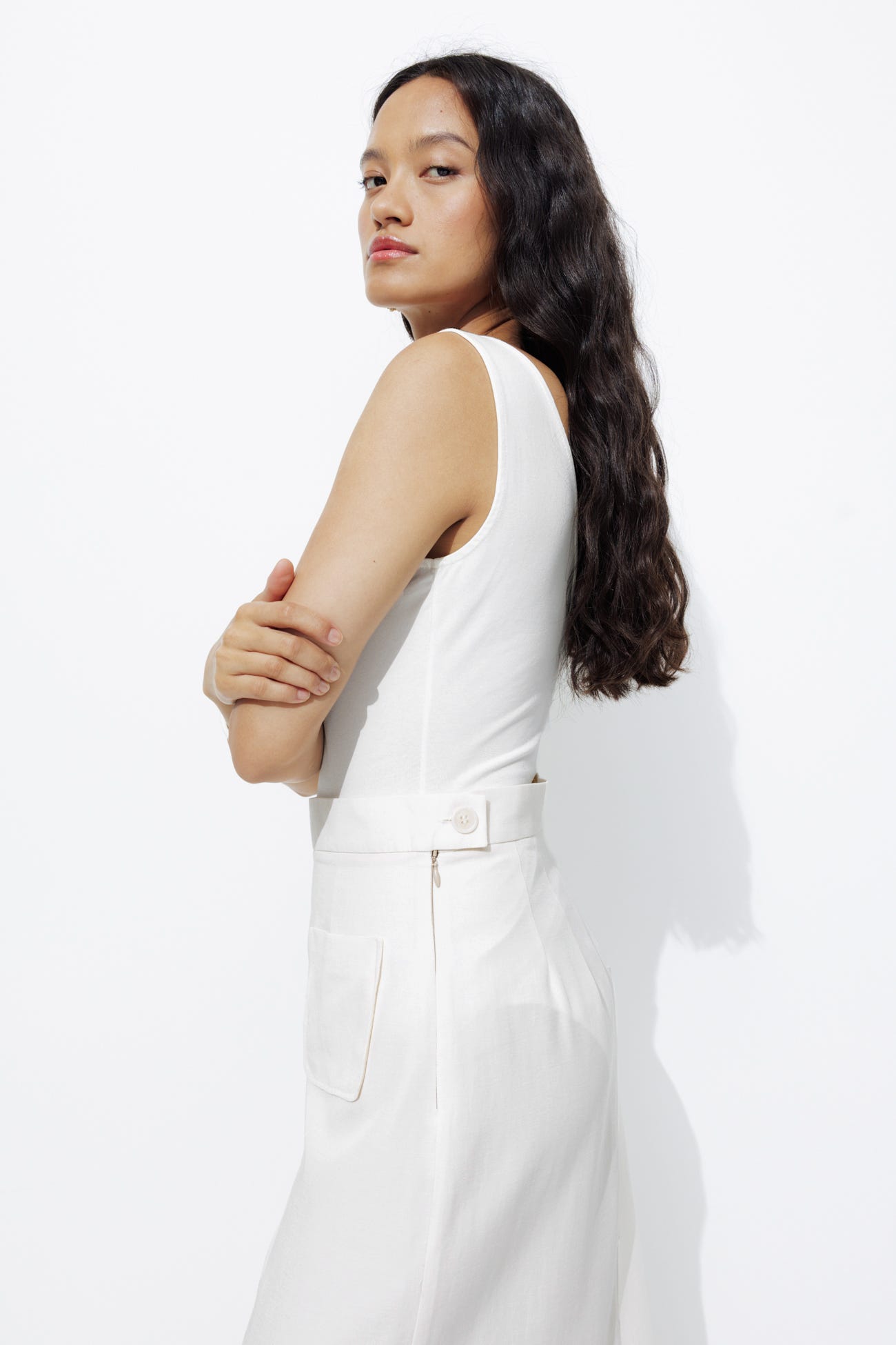 Jupe midi fendue Femme