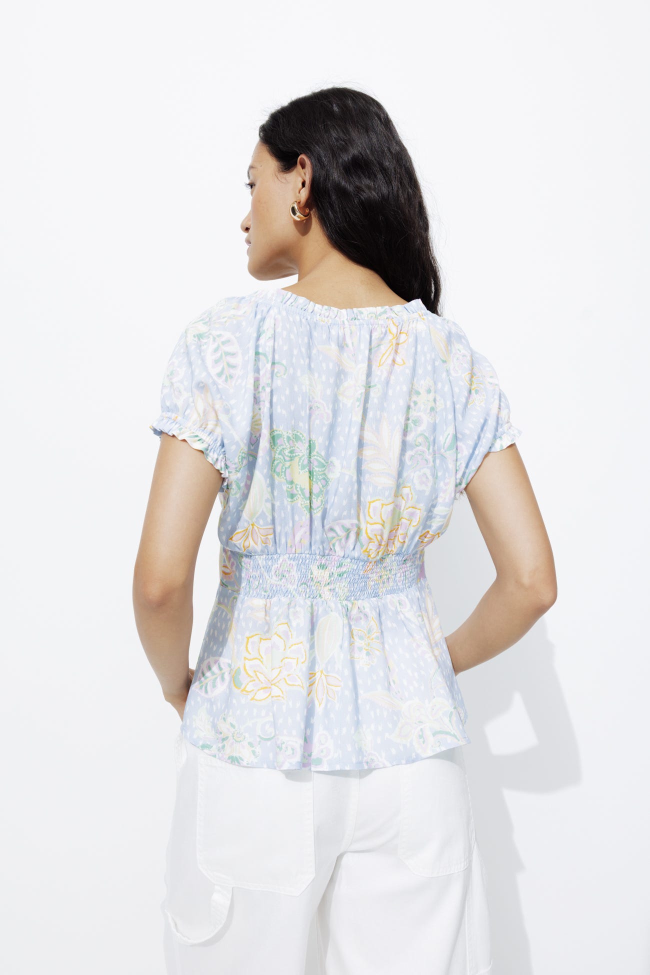 Blouse courte imprimée