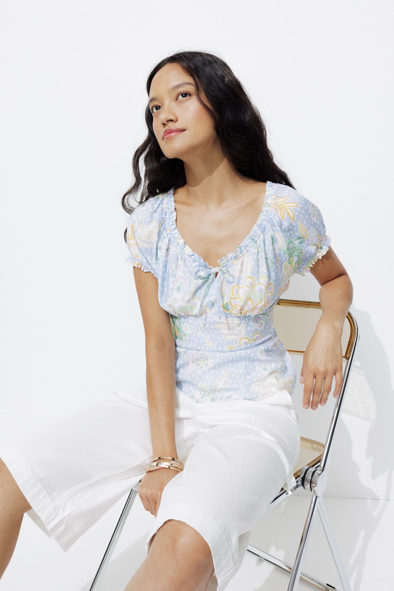 Blouse courte imprimée