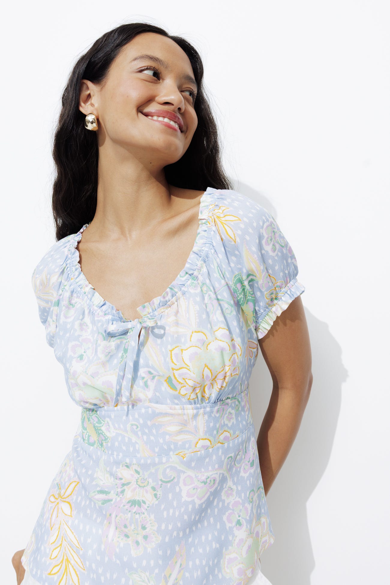 Blouse courte imprimée