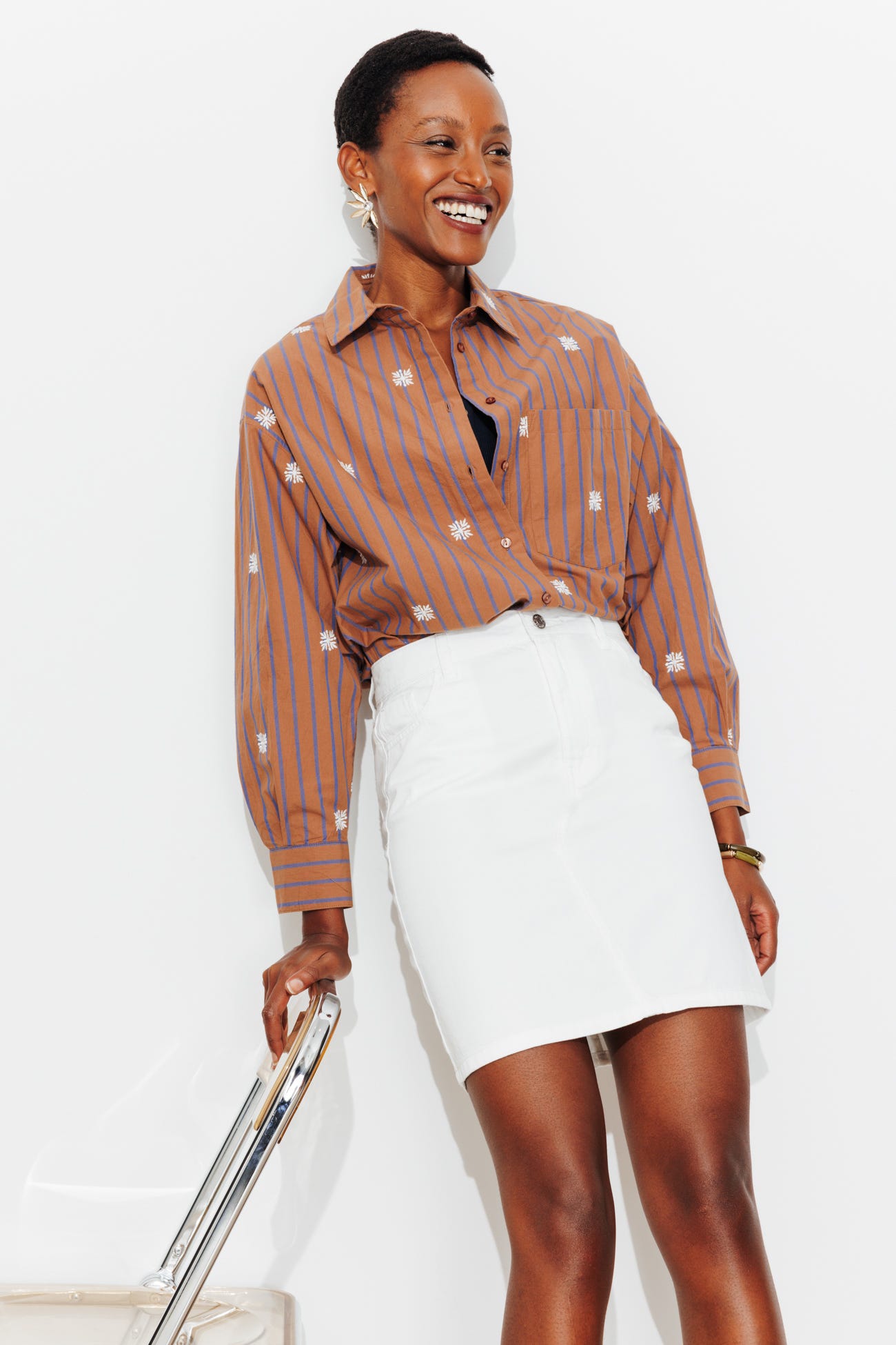 Jupe courte en toile Femme