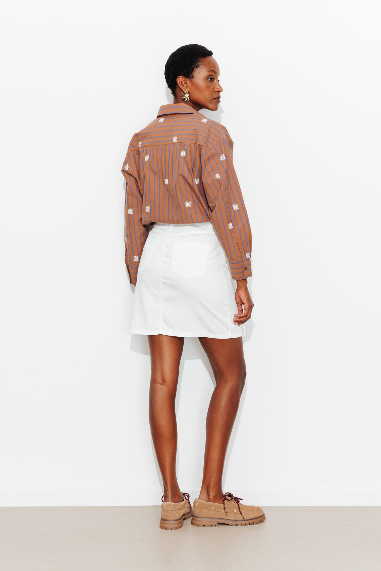 Jupe courte en toile Femme