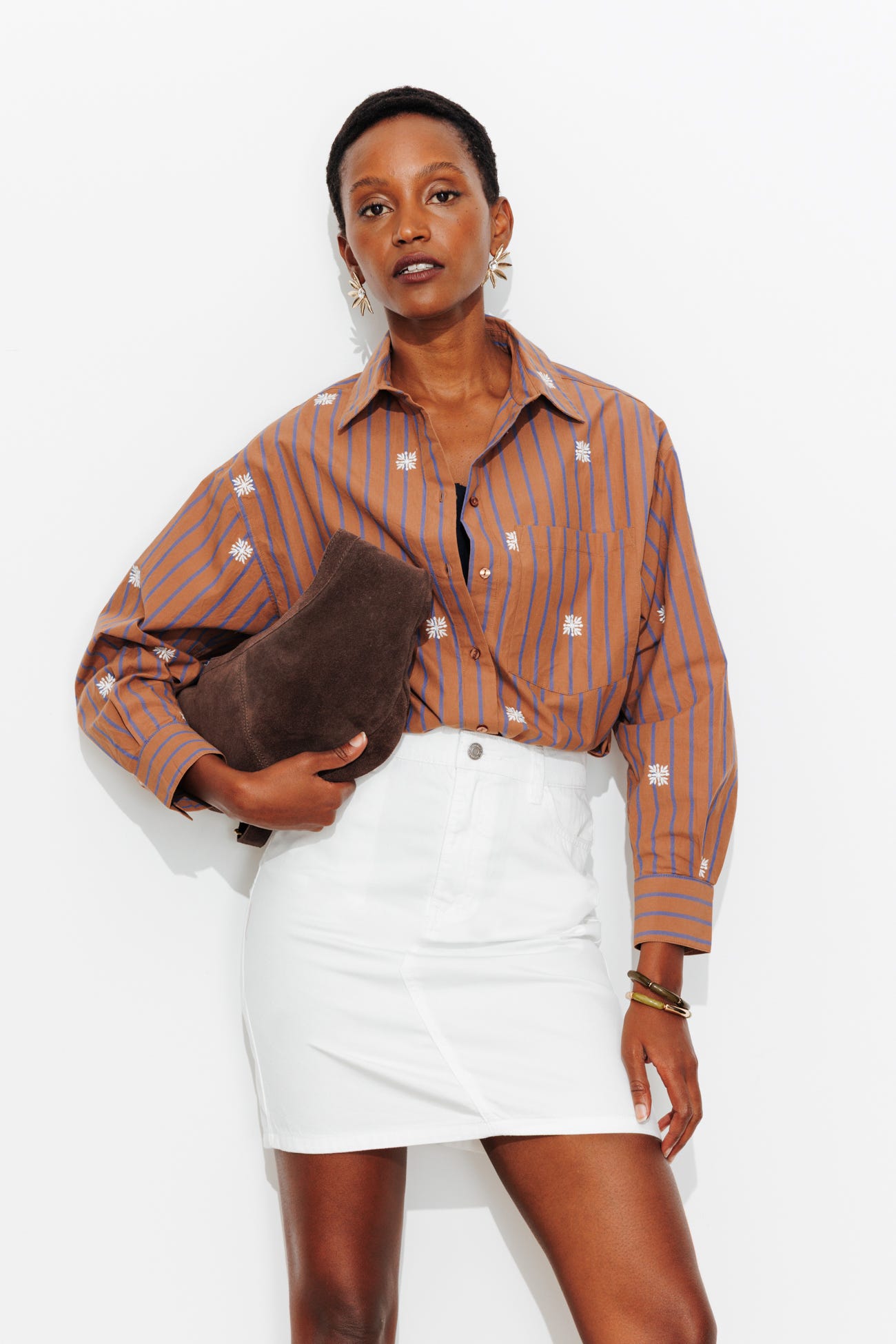 Jupe courte en toile Femme