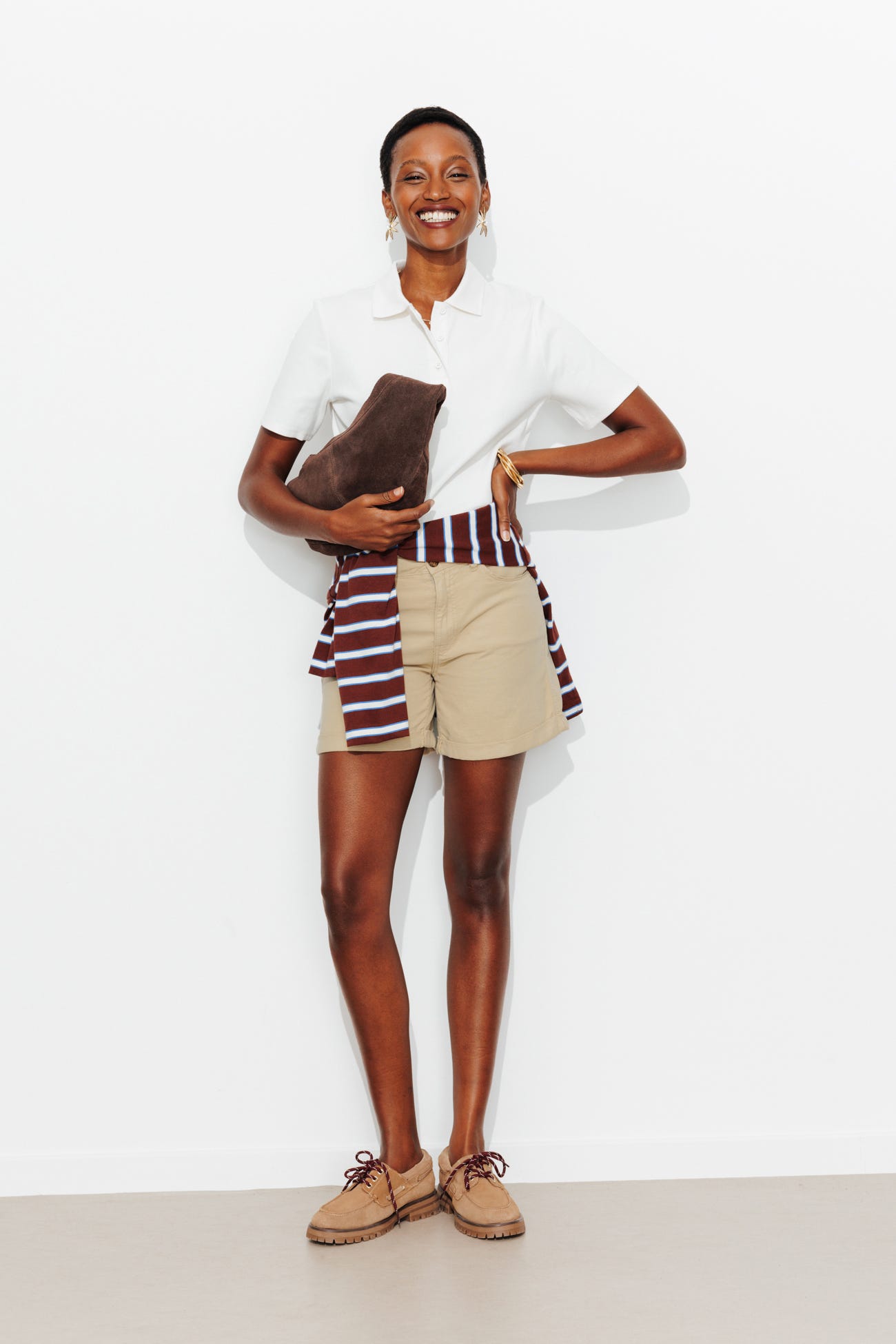Short uni en toile Femme