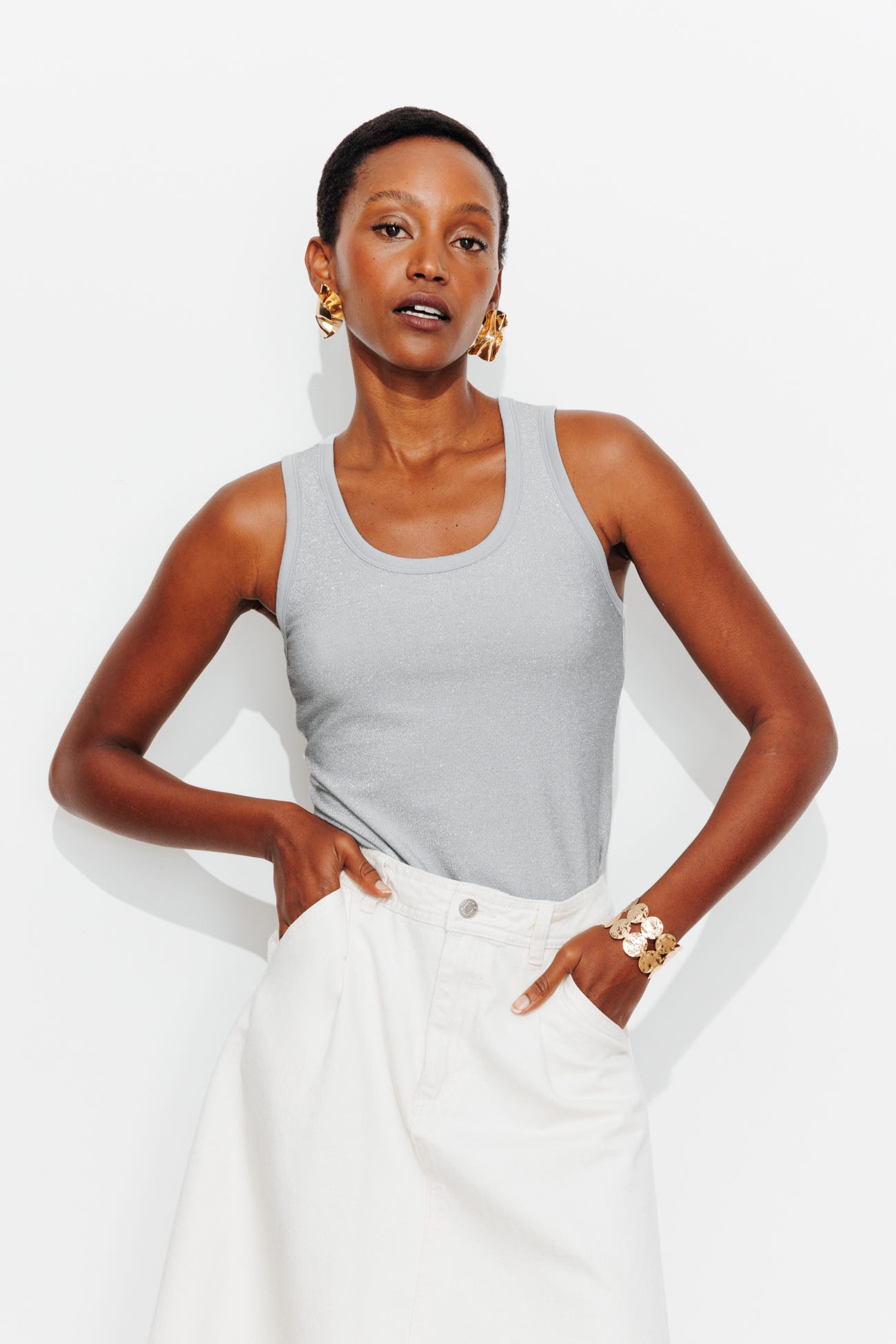 Débardeur à paillettes Femme