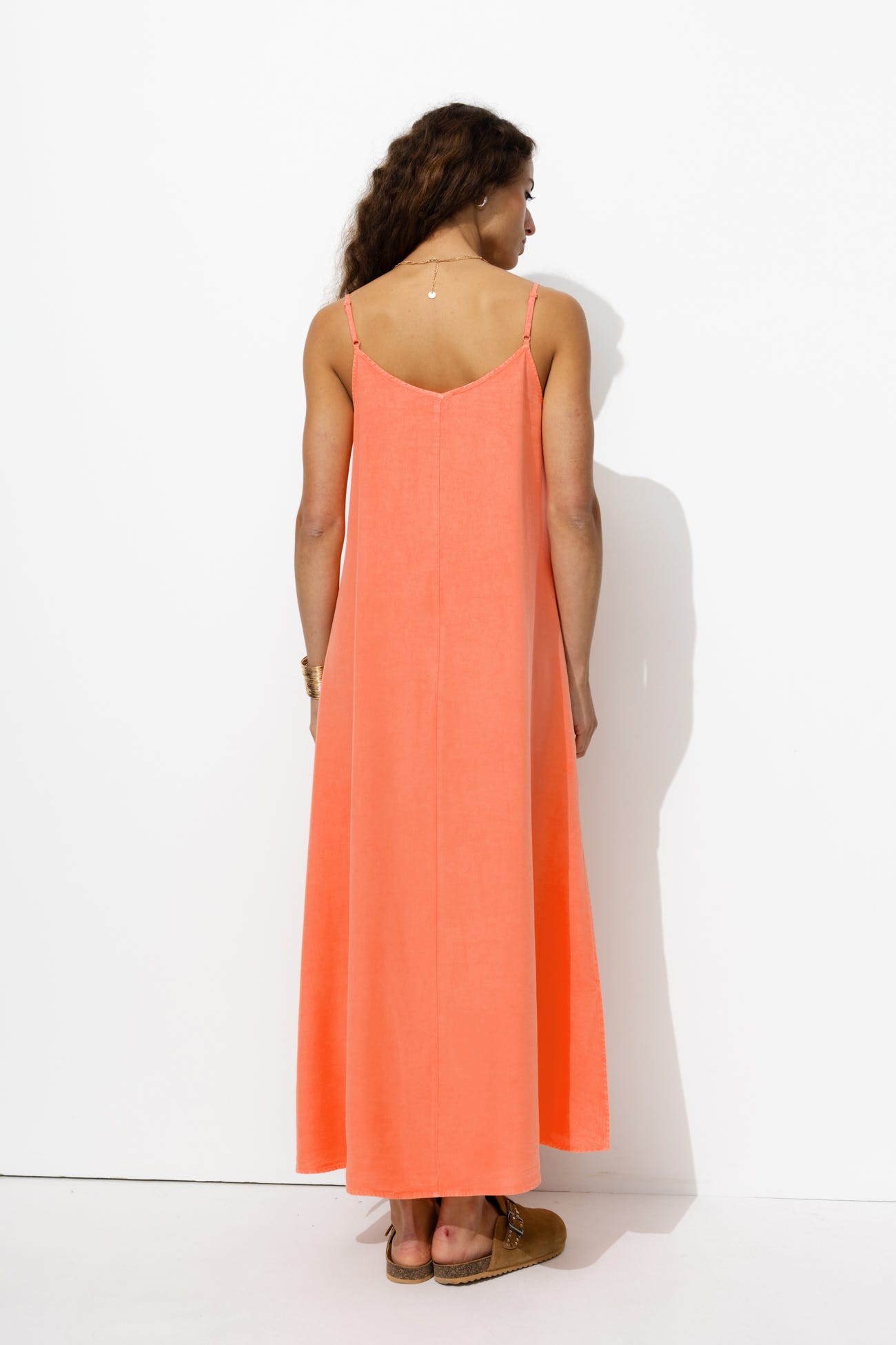 Robe longue fluo en lyocell