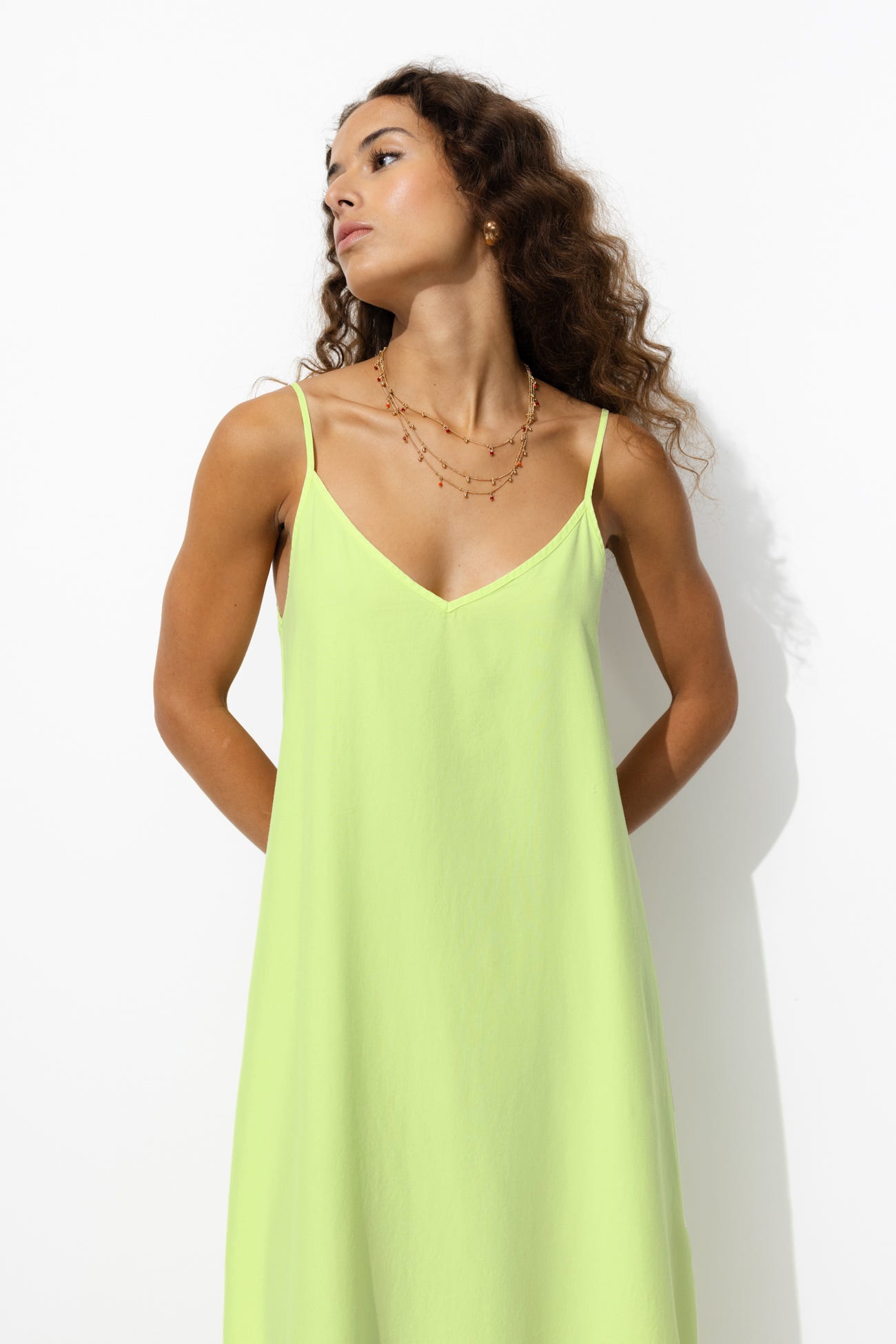 Robe longue fluo en lyocell