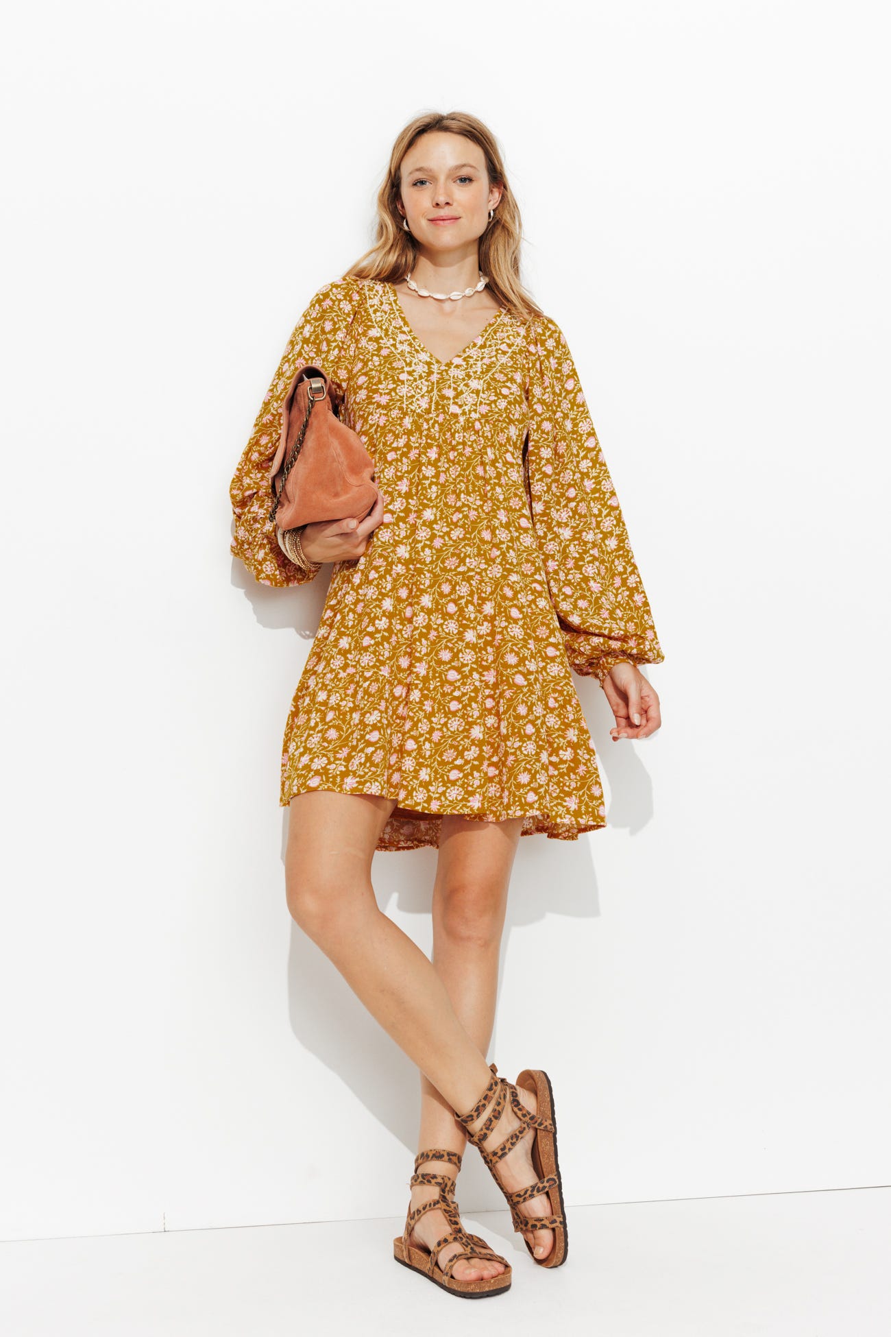 Robe courte imprimée Femme