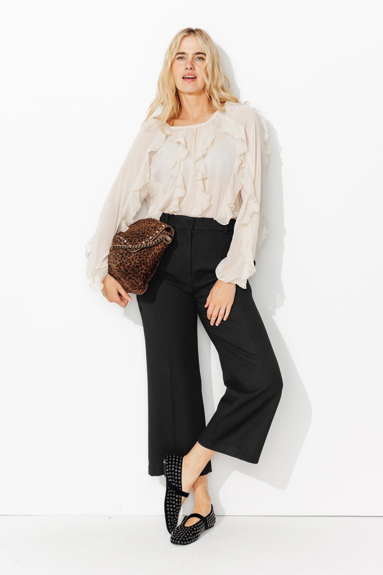 Pantalon large côtelé 7/8è