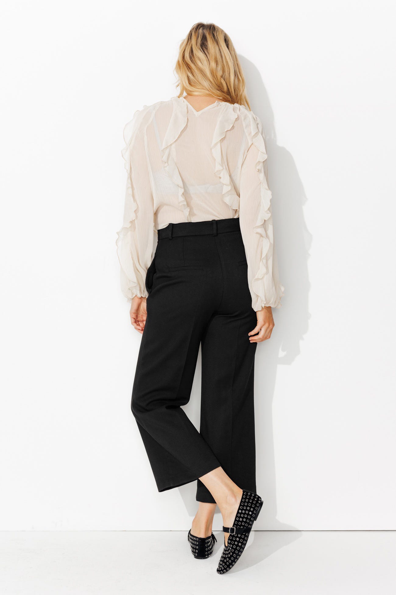 Pantalon large côtelé 7/8è