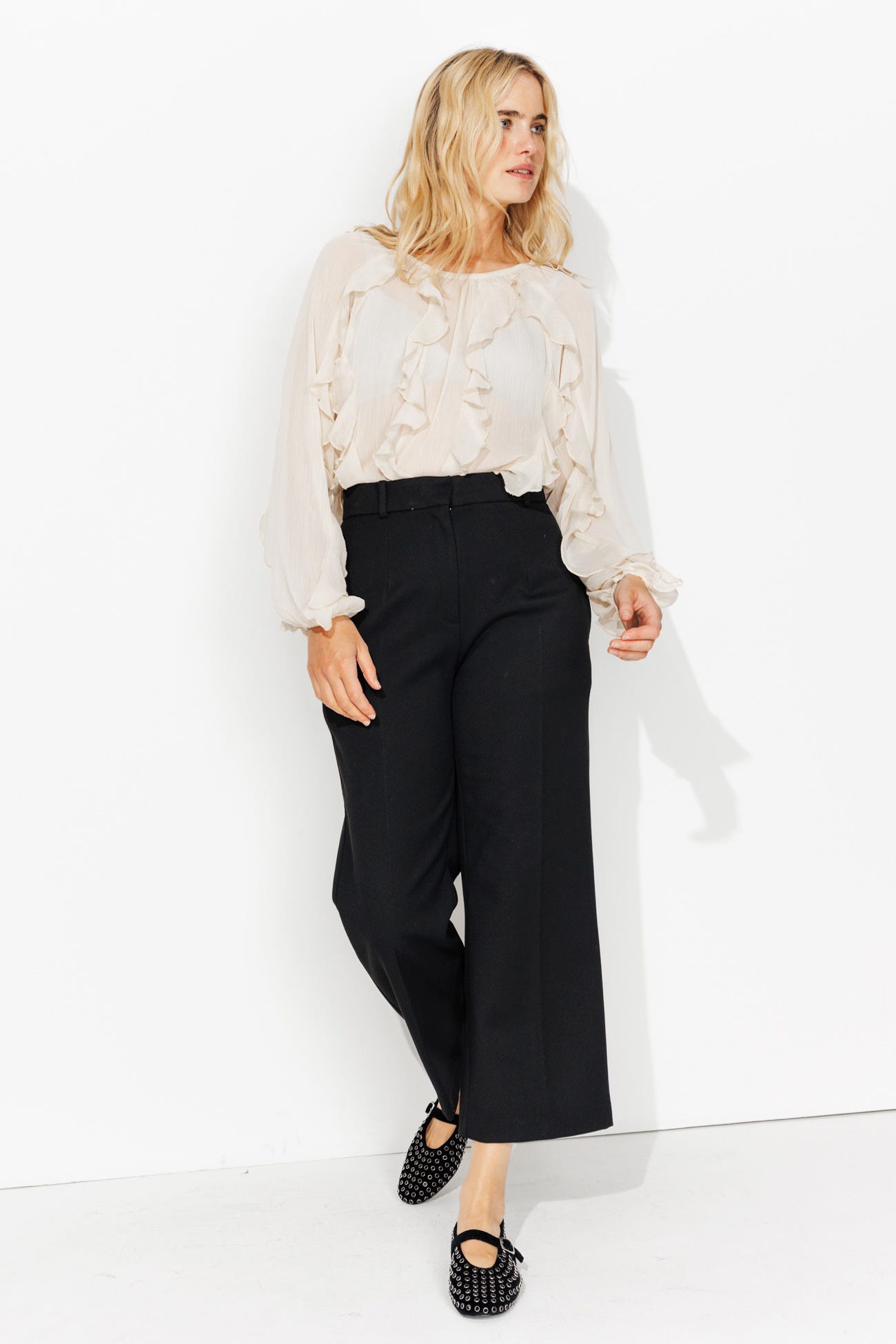 Pantalon large côtelé 7/8è