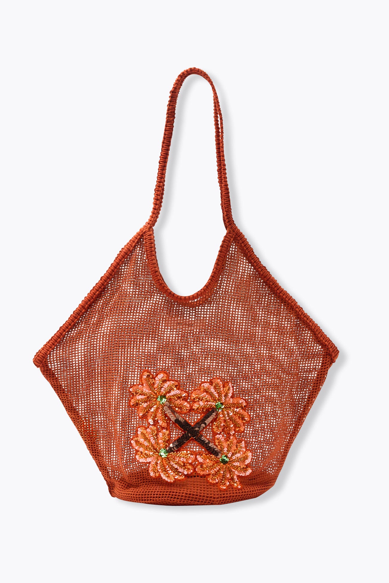 Sac filet fleurs brodées