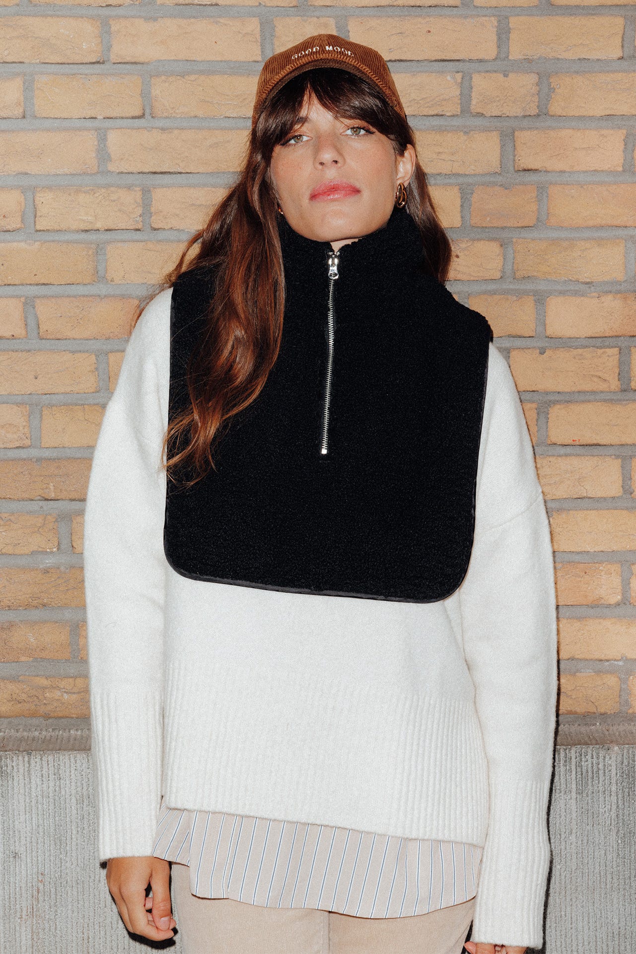 Col amovible en moumoute Femme