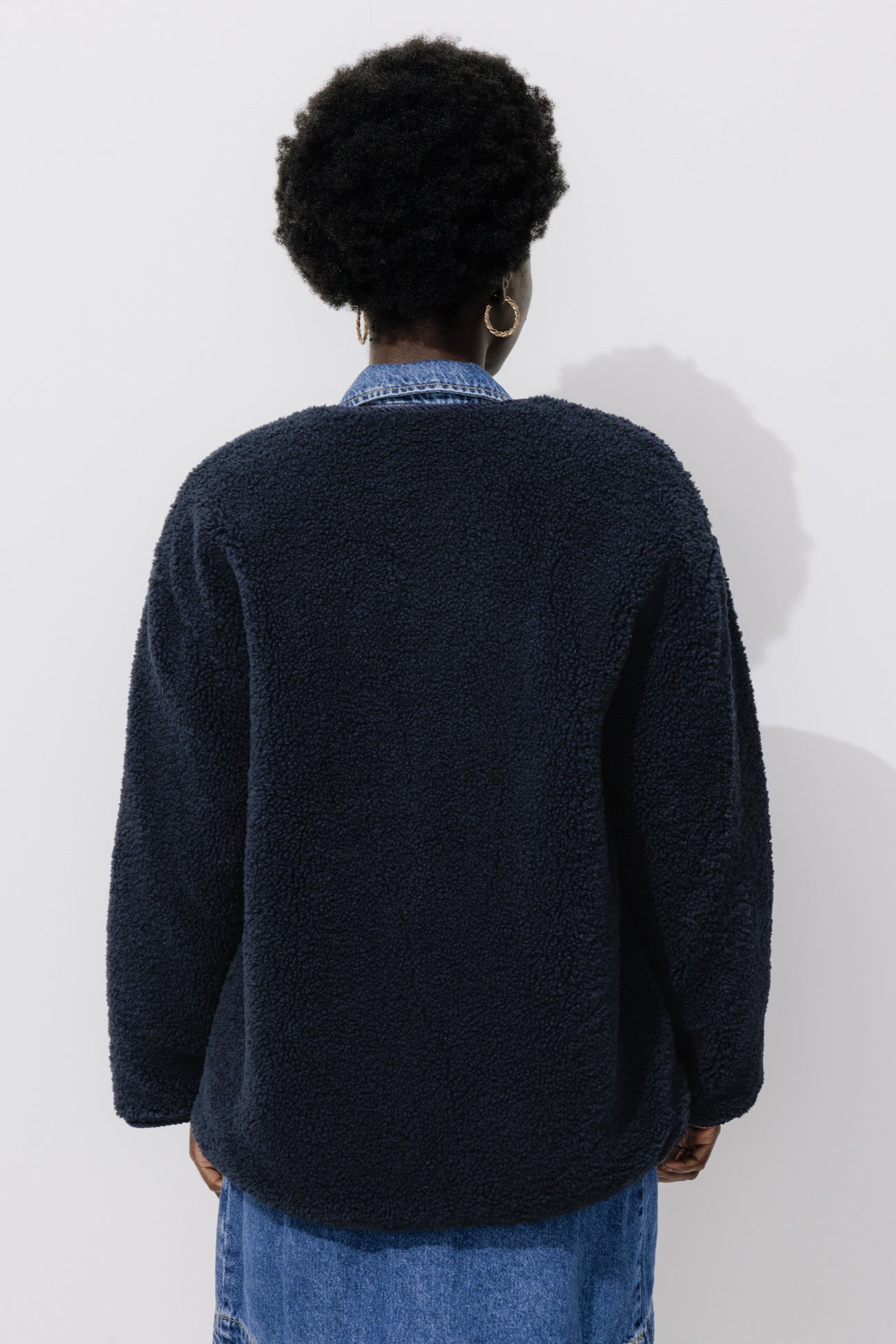 Adélie Dark Navy ADELE reversible fleece jacket - Navy blue