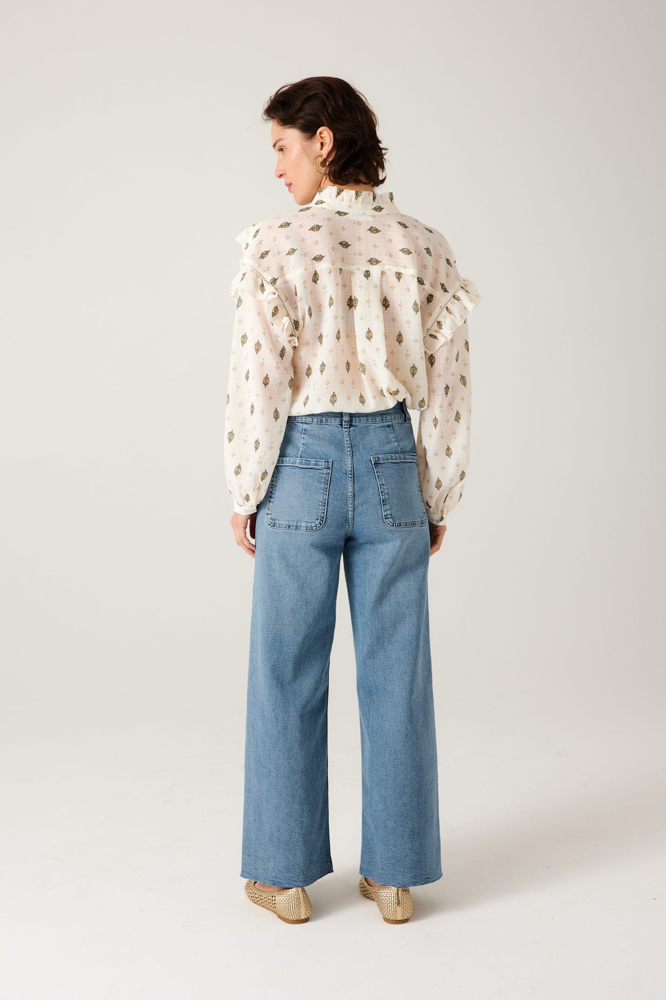 High-waist wideleg jeans