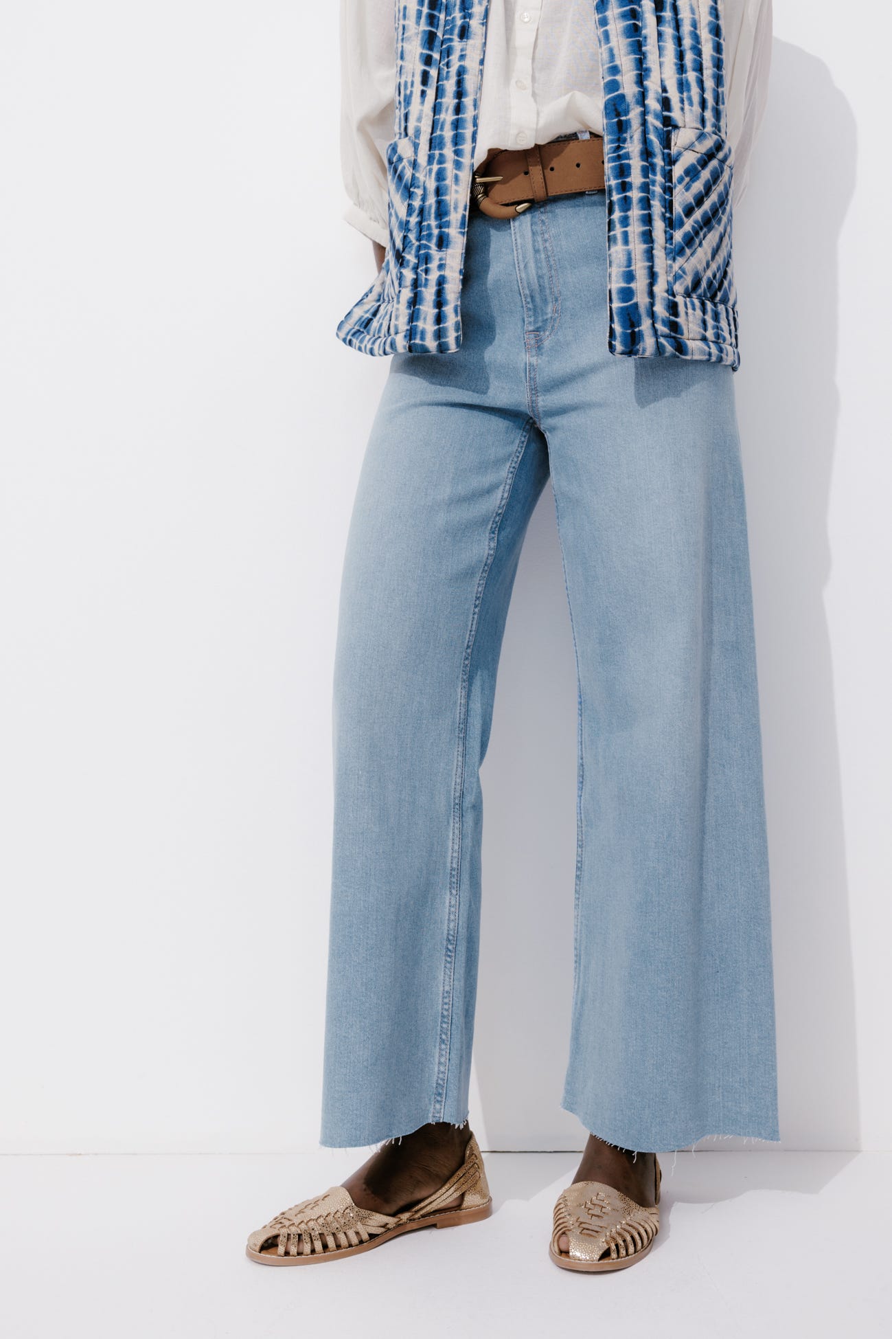 High-waist wideleg jeans